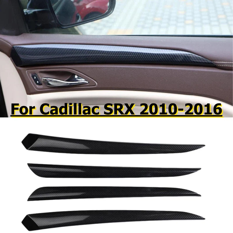 4 x Carbon Fiber Door Armrest Panel Cover Trim for Cadillac SRX (2010–2016)