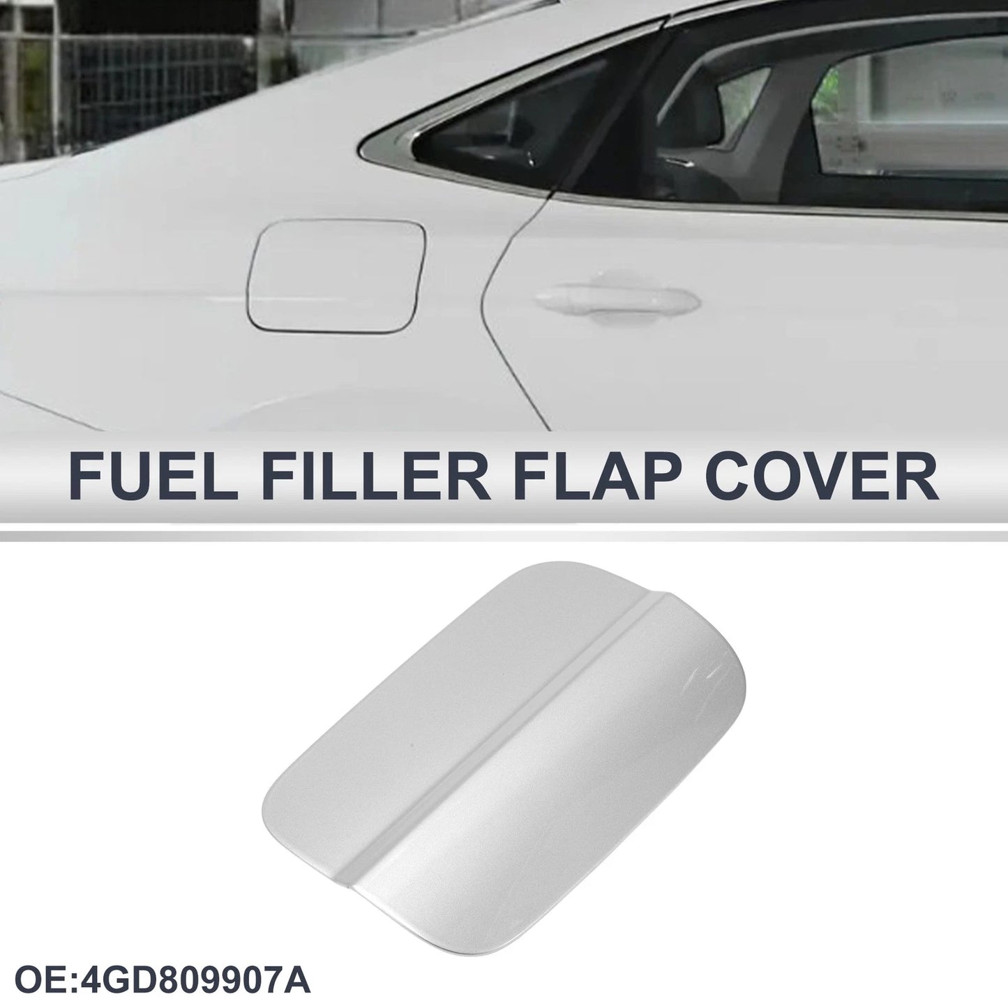 Fuel Tank Door Cap for Audi A6 (2012–2018) Fuel Filler Flap Cover Silver