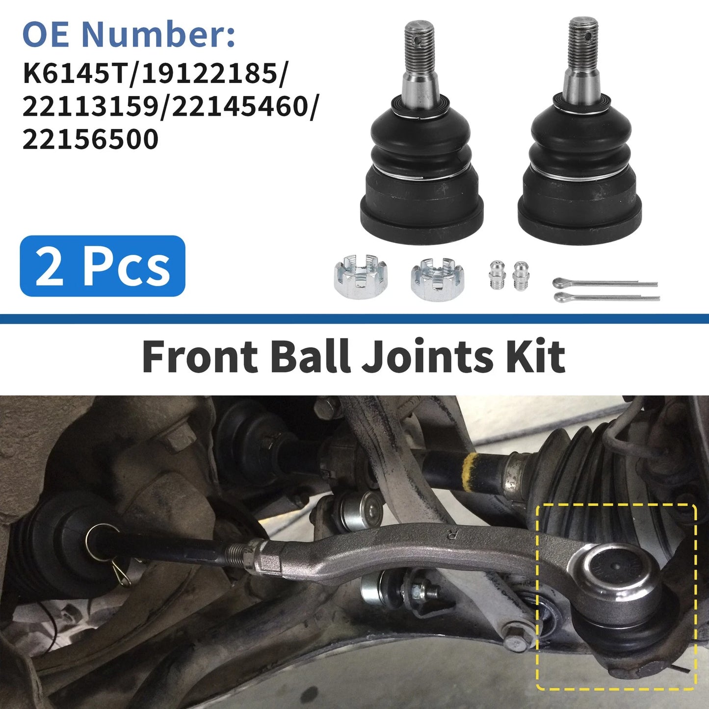 2X Front Lower Ball Joints for Cadillac Brougham (1987–1992) K6145T/19122185