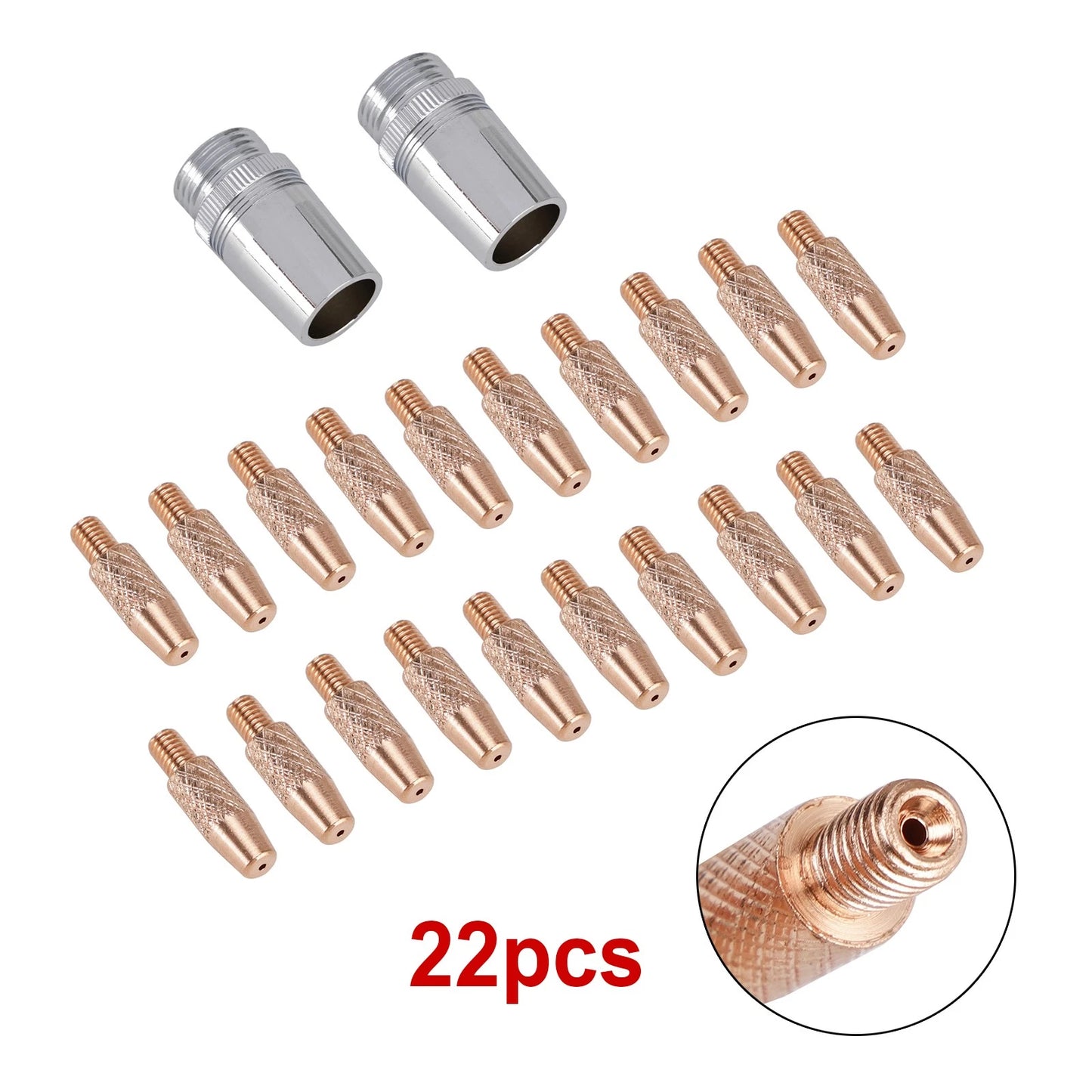 20 Contact Tips & 2 Nozzles for Miller Spoolmate 100 Spool Gun
