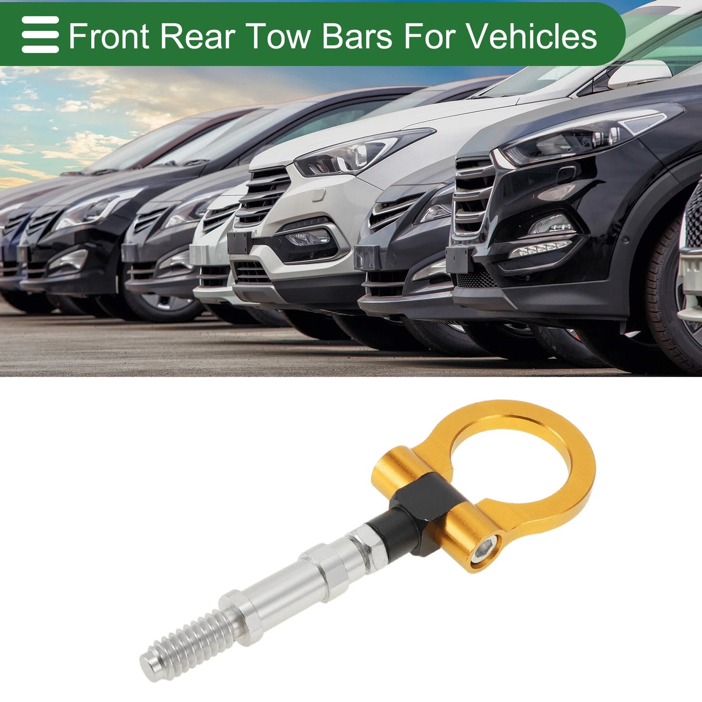 Tow Hook for Volkswagen MK7 (2014–2022) 11mm Aluminum Alloy Gold Tone