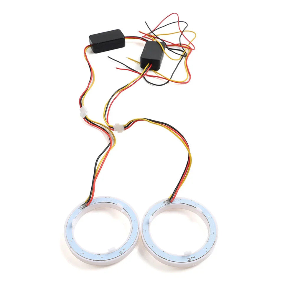 100MM White Amber Switchback LED Halo Rings for Car Headlight Retrofit
