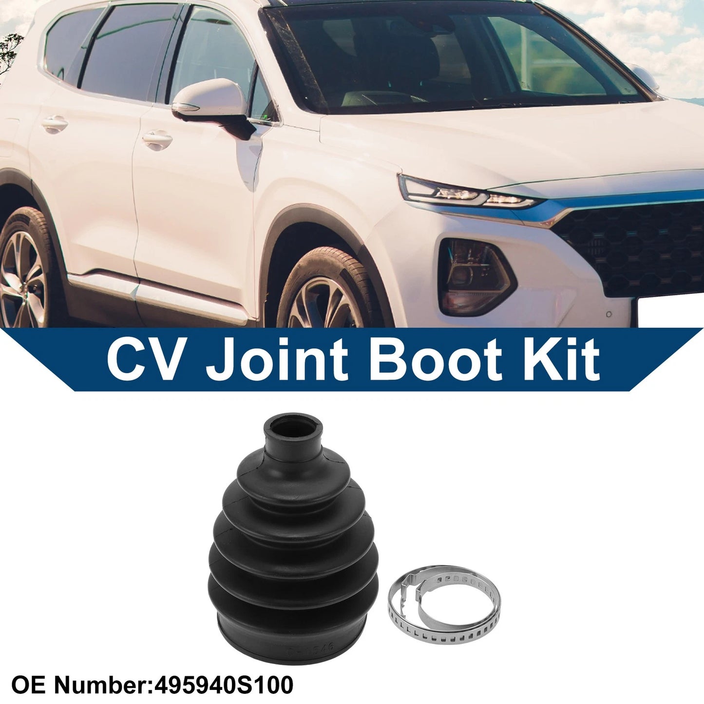 Outer CV Joint Boot Kit w/ Clamps for Hyundai Santa Fe (2001–2012)