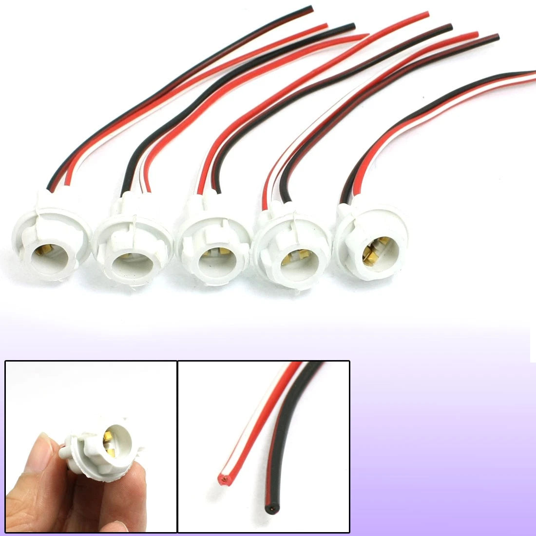 5X W5W T10 Car Light Socket Bulb Holder Wire Harness Connector