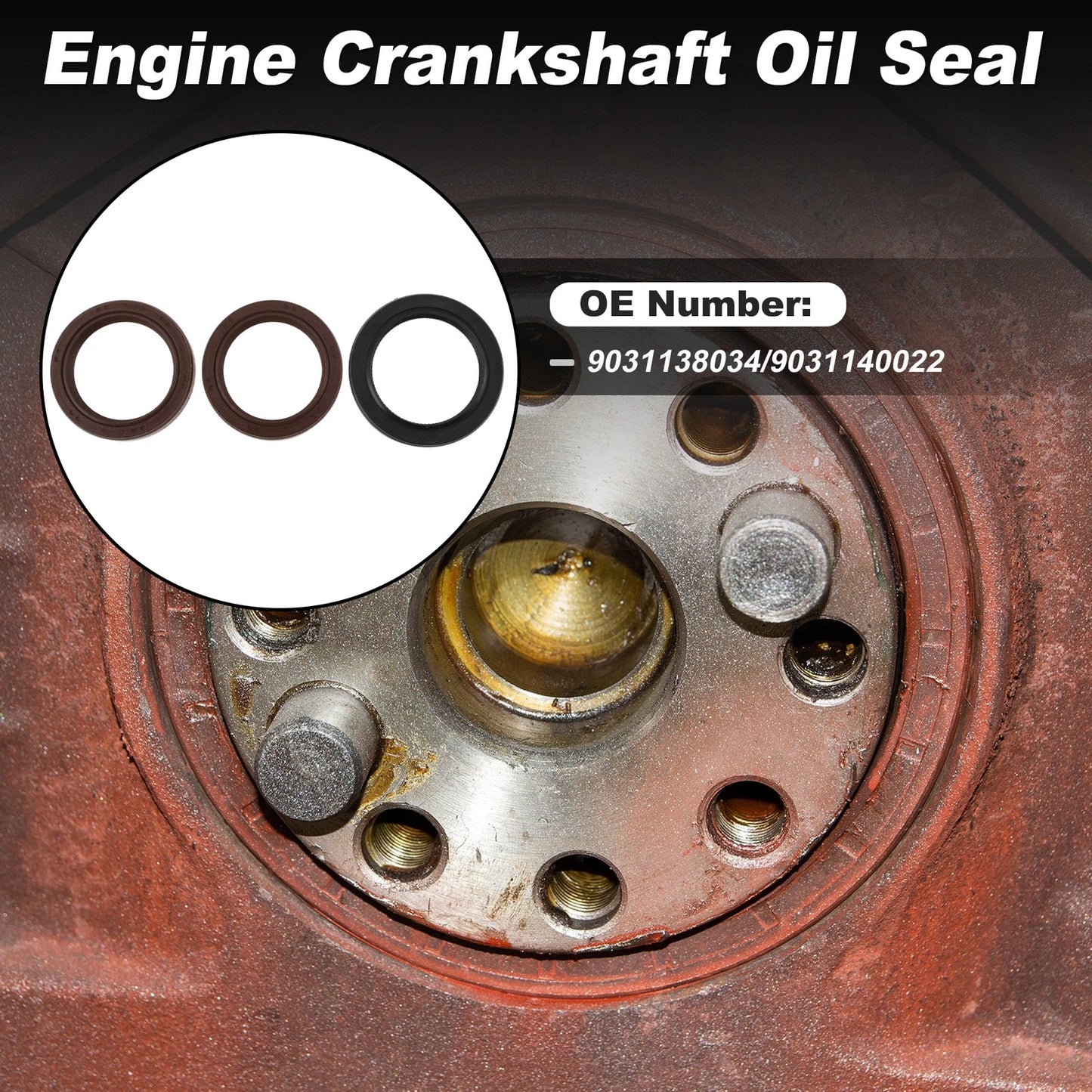 Set of 1 Rear Crankshaft Oil Seal for Toyota Avalon (1995–2004) 9031138034/9031140022