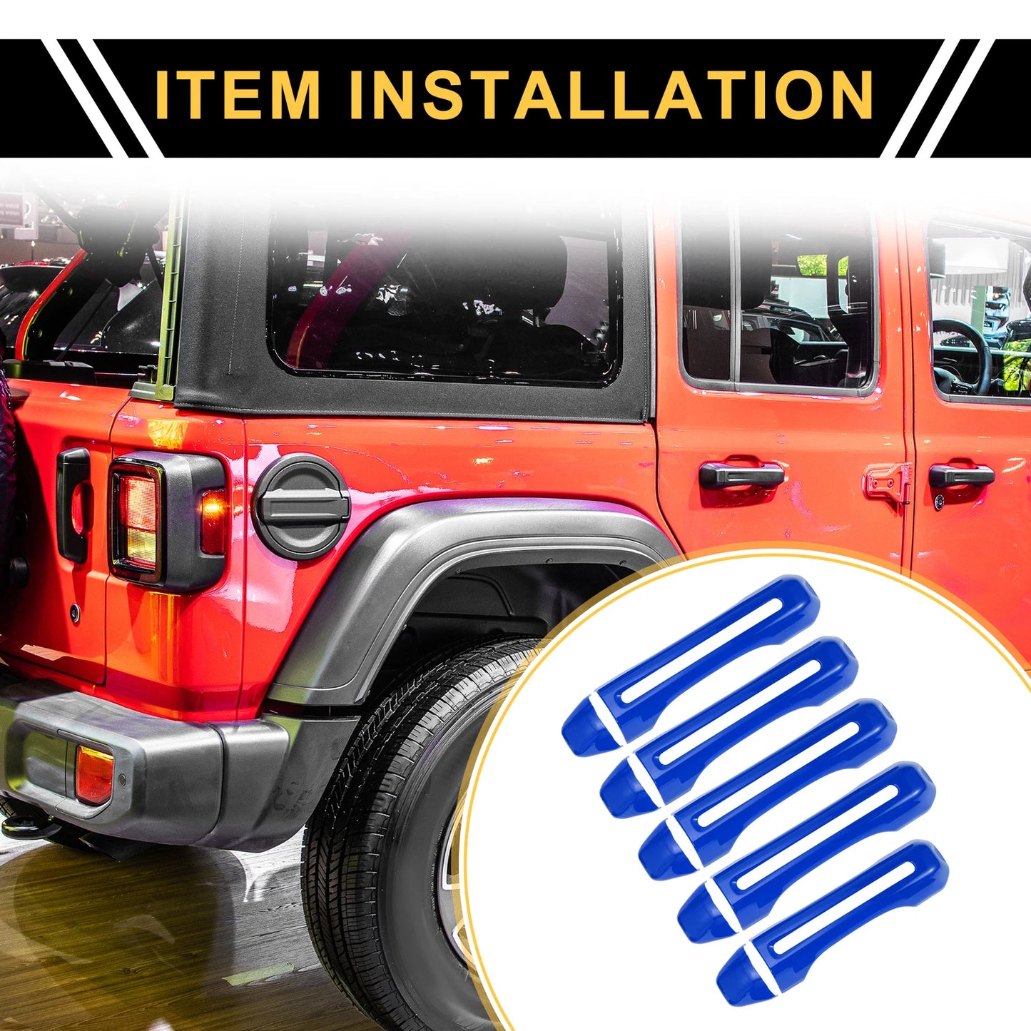 Set of 1 Door Tailgate Handle Cover for Jeep Gladiator JT (2020–2021) Blue