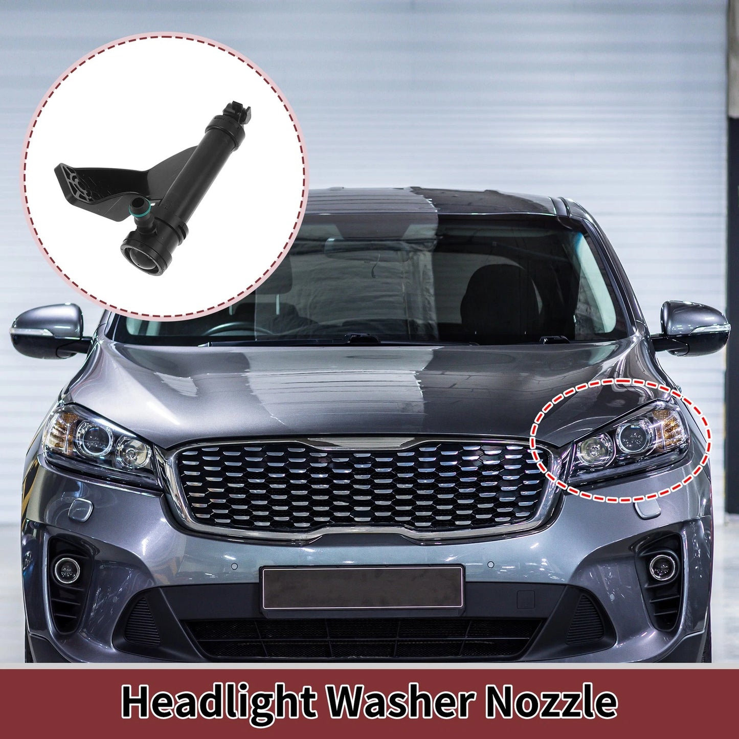Front Driver Side Headlight Washer Nozzle for Hyundai Santa Fe (No. 98669A1000)