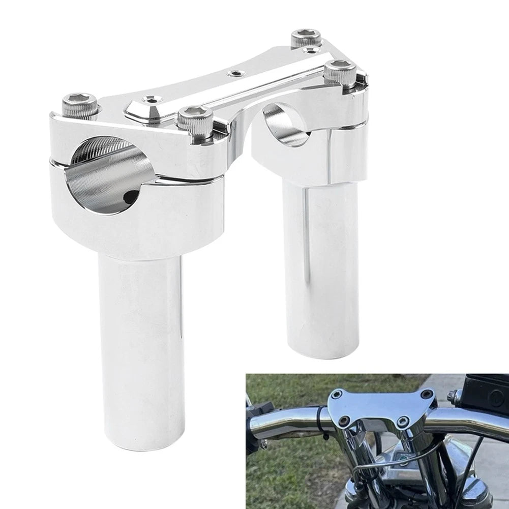 4" Handlebar Risers Top Clamp Chrome for Harley Dyna Softail FLTR FLHR (1991–2023)