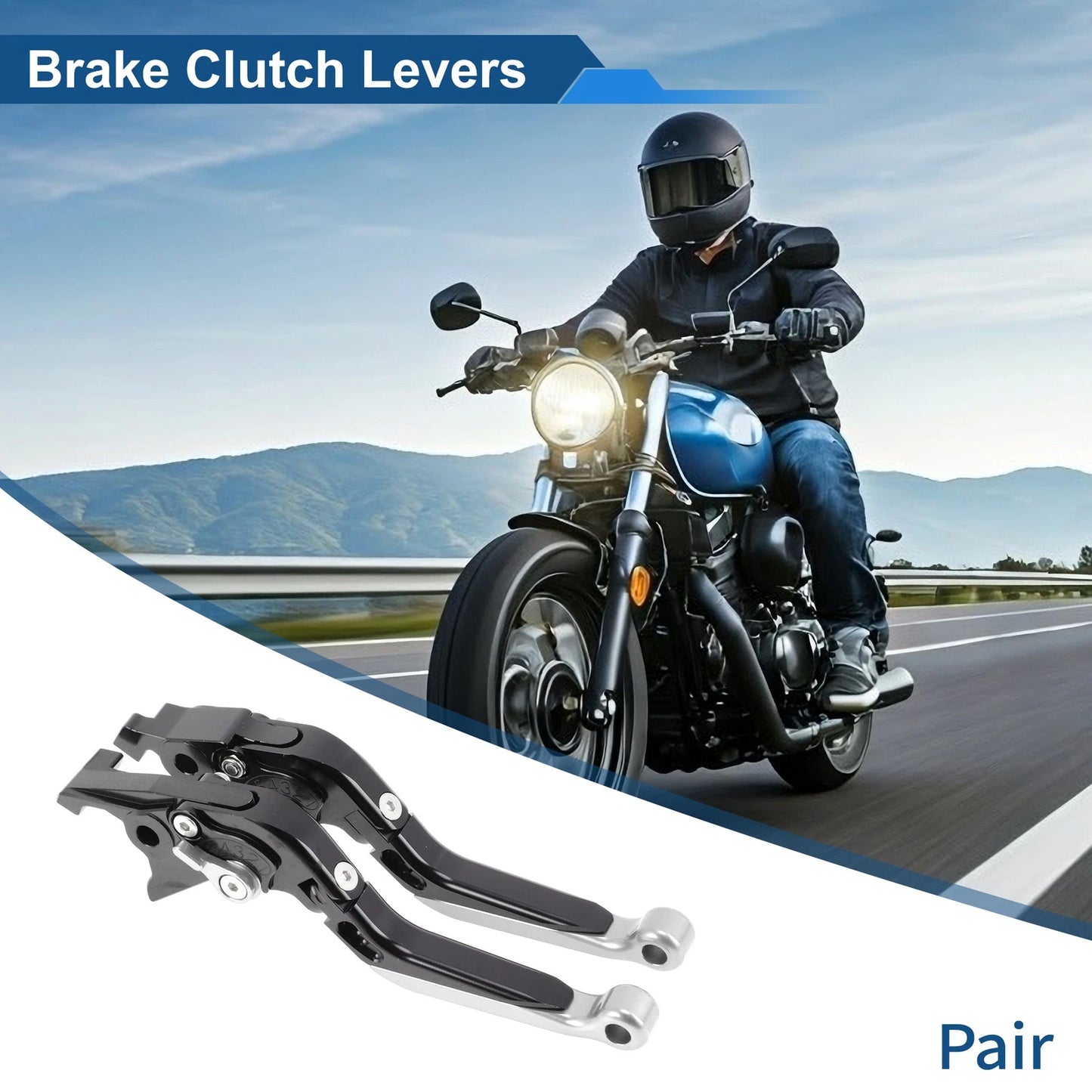 Short Long Brake Clutch Levers for Suzuki Hayabusa GSXR1300 (2000–2023) Black Silver Tone
