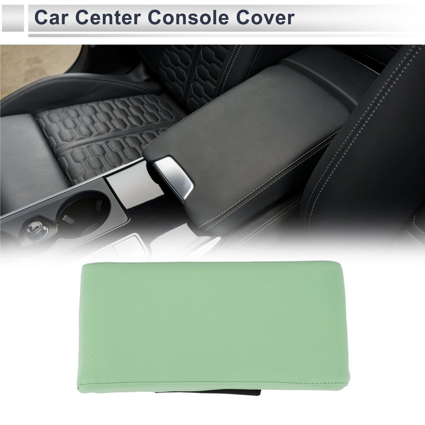 Center Console Cover for Car (12.6"x6.3"x1.97", Light Green)