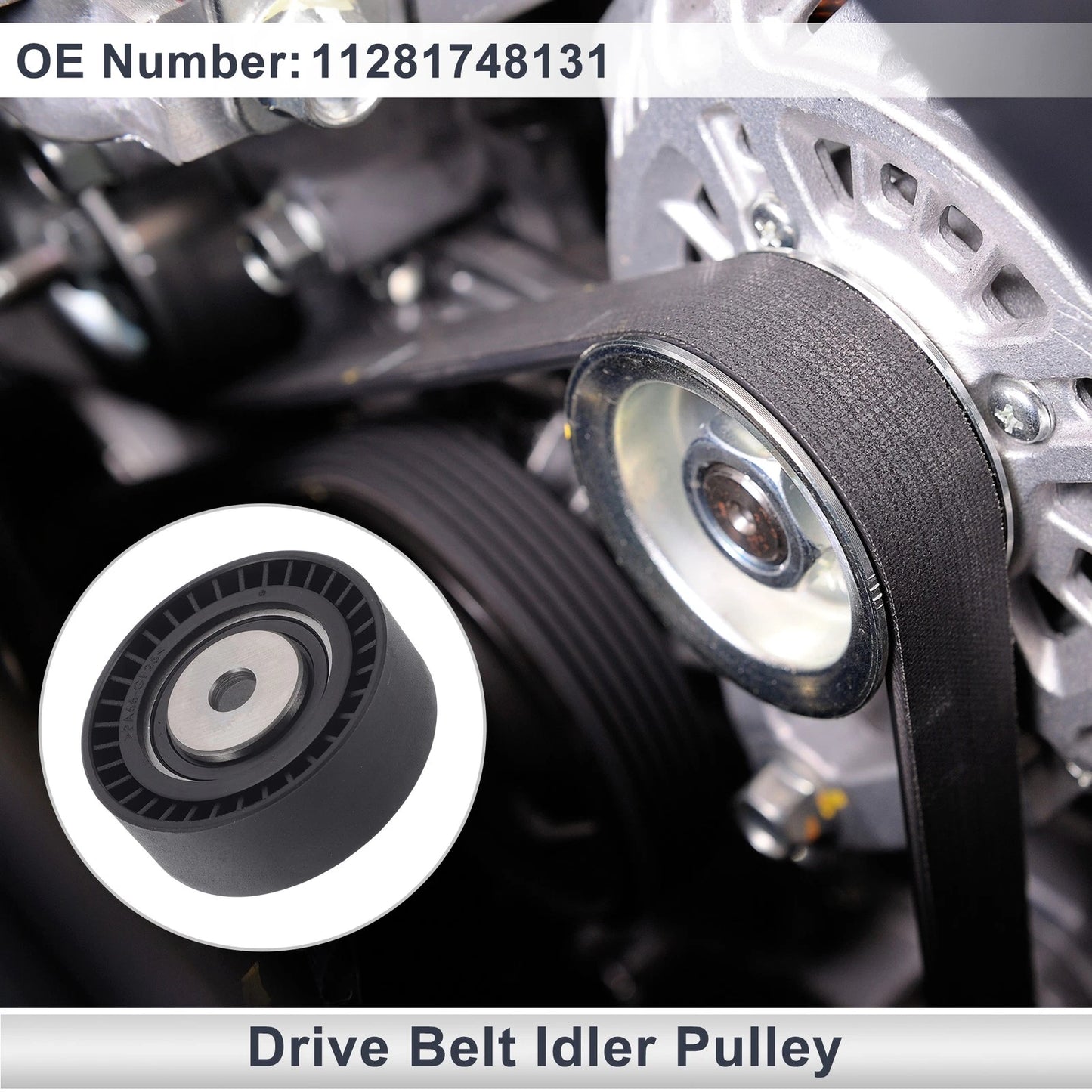 Drive Belt Idler Pulley for BMW Series 3 (1994–2006) No. 11281748131 Black