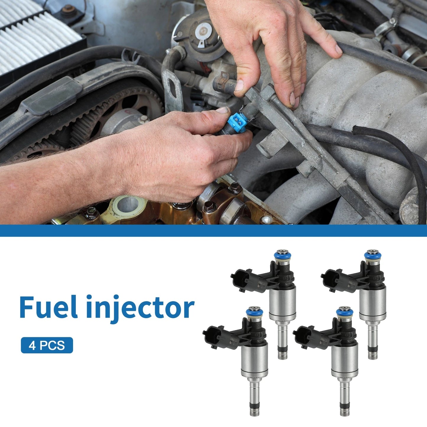 Set of 4 Fuel Injectors No.LR024998 for Land Rover HSE SE 2.0L (2015–2017)