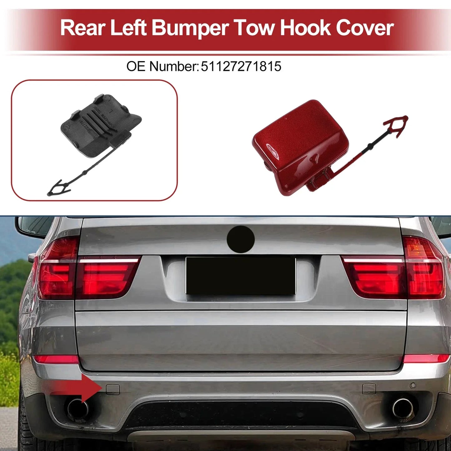Hook Cover Cap Red for BMW X5 E70 (2011-2013)
