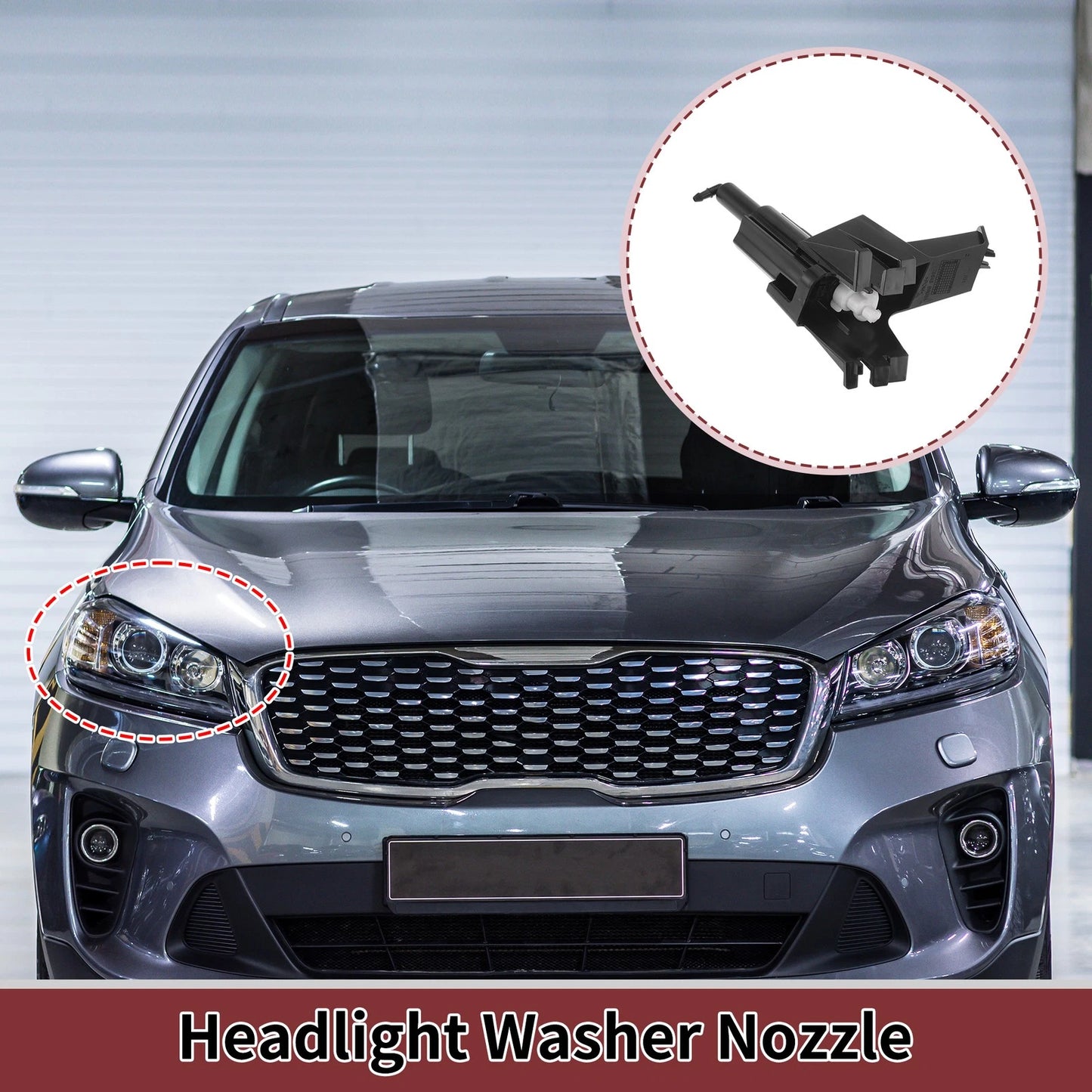 Front Passenger Side Headlight Washer Nozzle for Nissan Qashqai (2007–2013) No.28645BR00A
