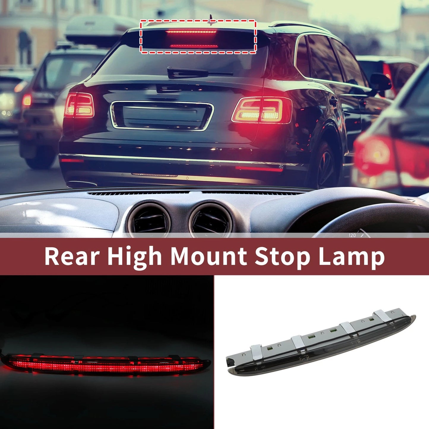 Black LED Third Brake Light for Mercedes-Benz W164 ML (2006–2011) No.A1648201056