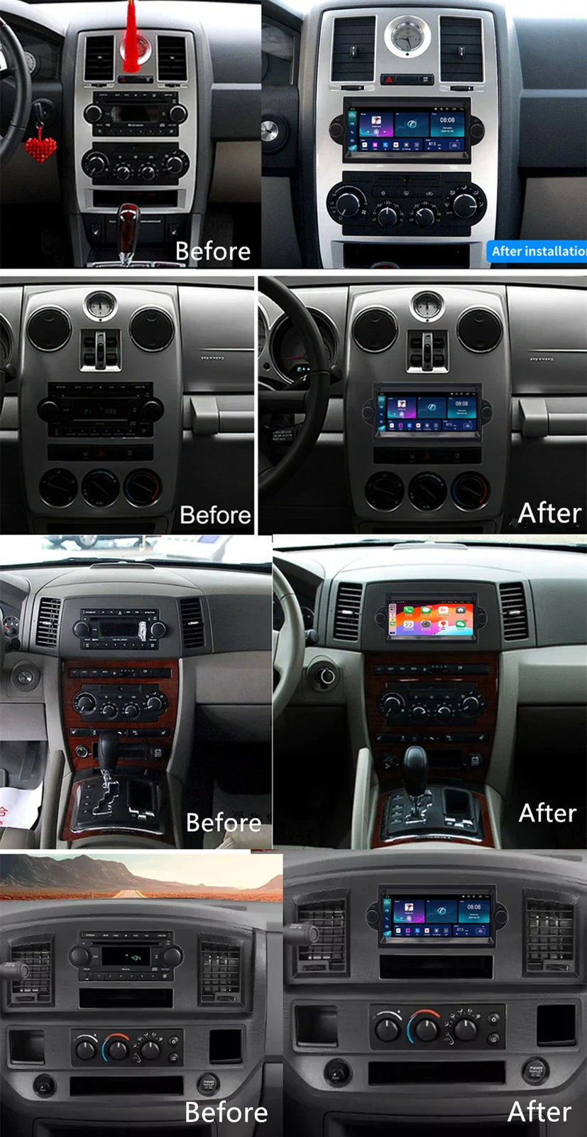 6.8" Android 13 Stereo Radio GPS Navigation for Dodge Chrysler Jeep RAM