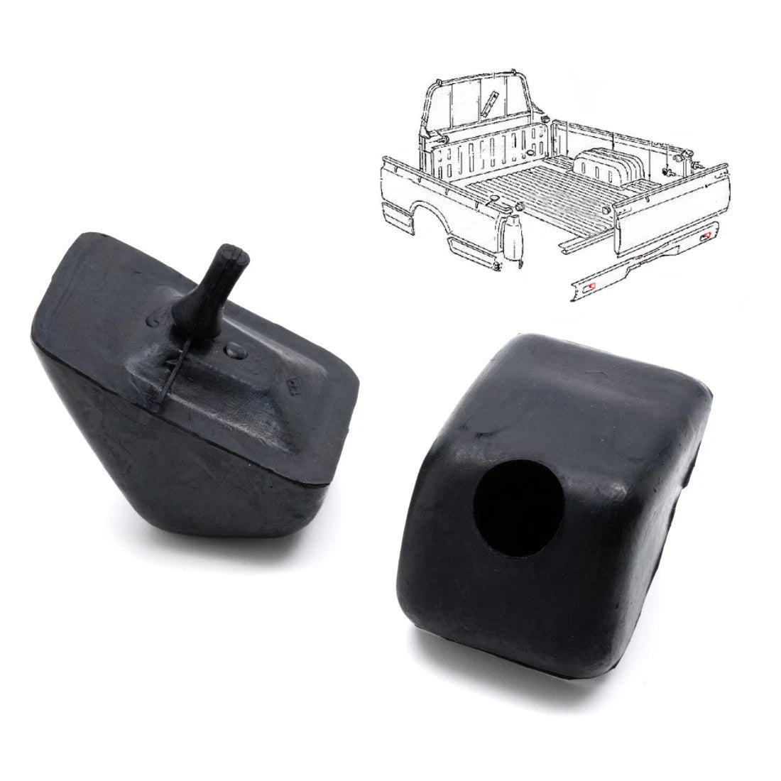 Set of 2 Tailgate Bump Stops for Nissan Datsun 720 (1979–1986)
