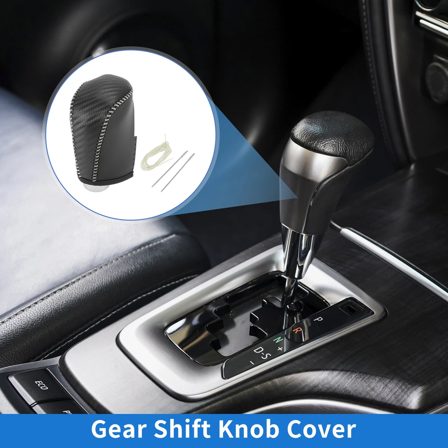 1 Pc Gear Shift Knob Cover for Nissan Altima (2019–2024) Black Carbon Fiber