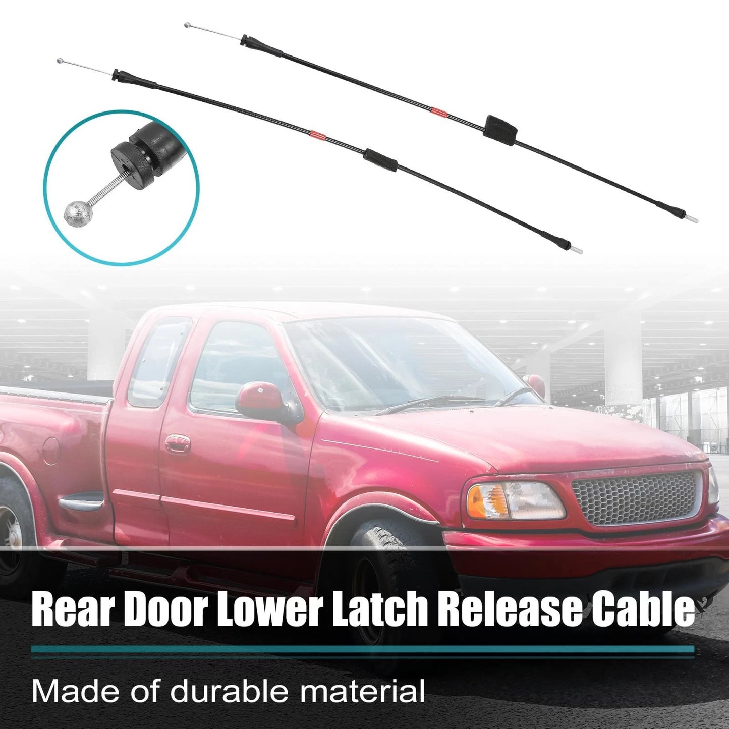Set of 2 Rear Lower Door Latch Cables 6L3Z-18264A01-C for Ford F-150 F-250 (1997–2004)