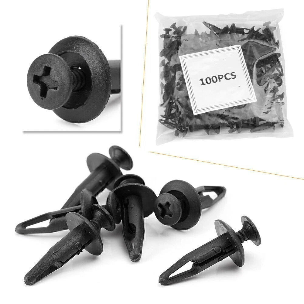 100PCS Push Type Rivet Retainer Fasteners for Ford