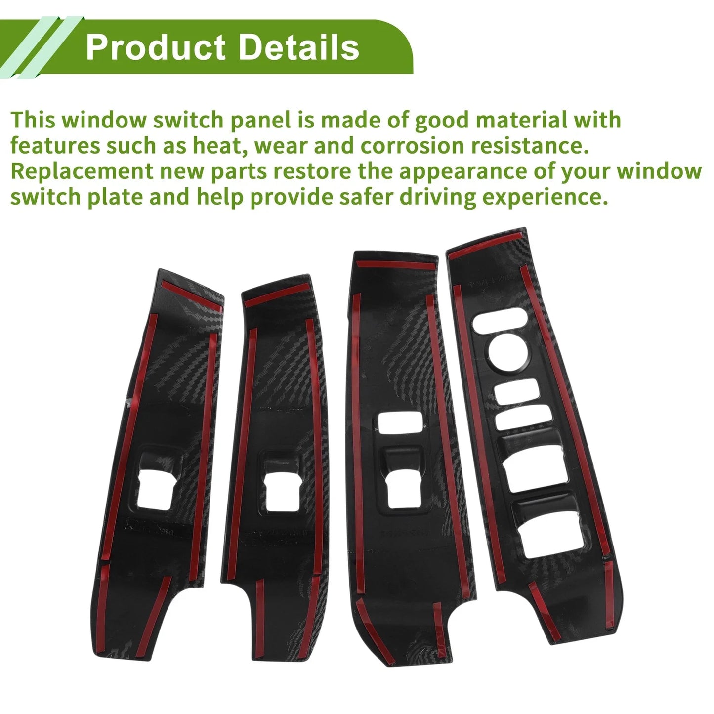 4 Pcs Window Switch Bezel Covers for Honda Civic (2022-2025)