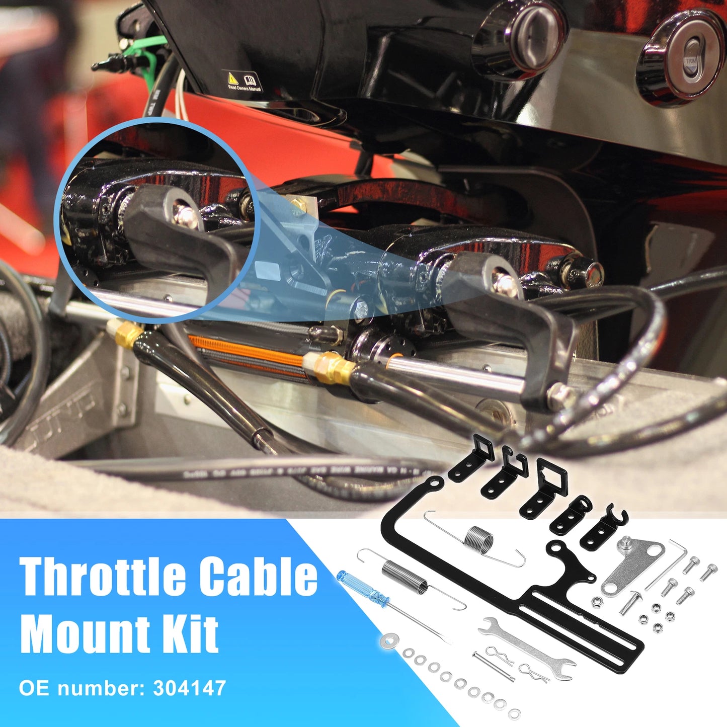 Throttle Carburetor Cable Mount Bracket Kit for GM 700R4 (304147)