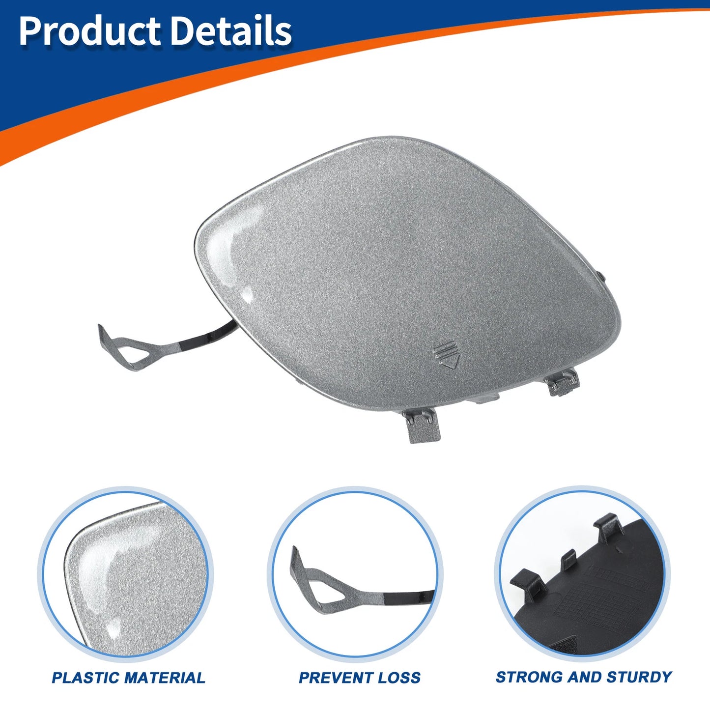 Tow Hook Cover for Mercedes-Benz C43 (2017–2020) No.A2058850024 Dark Silver