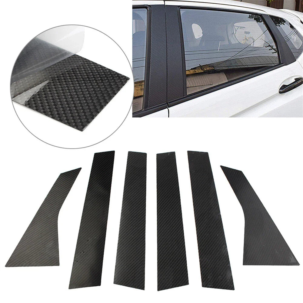 6Pcs Carbon Fiber Look Door Window Trim Covers for Honda Accord (2018-2021)