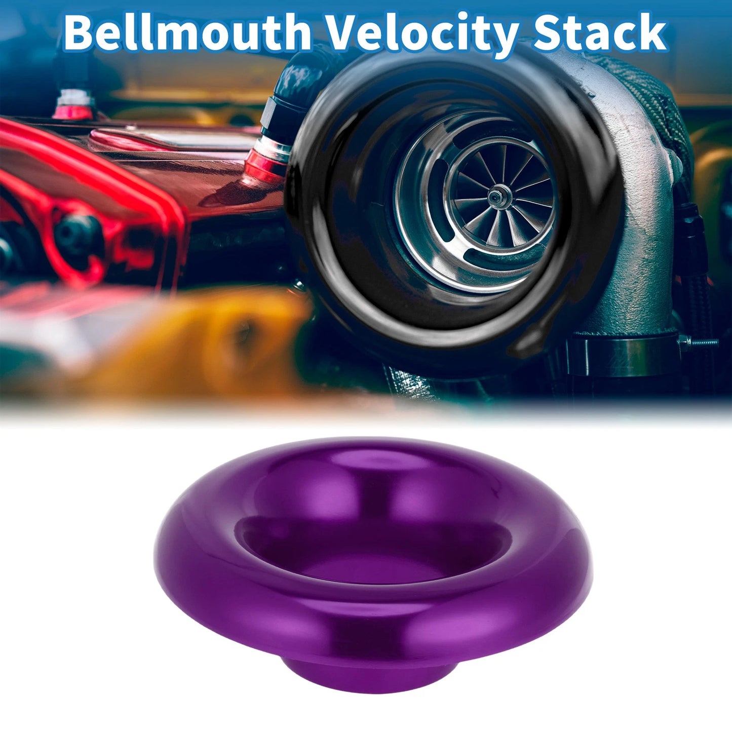 Velocity Stack Bellmouth for Turbo Engine Air Intake (2.87" ID, 6.50" OD)