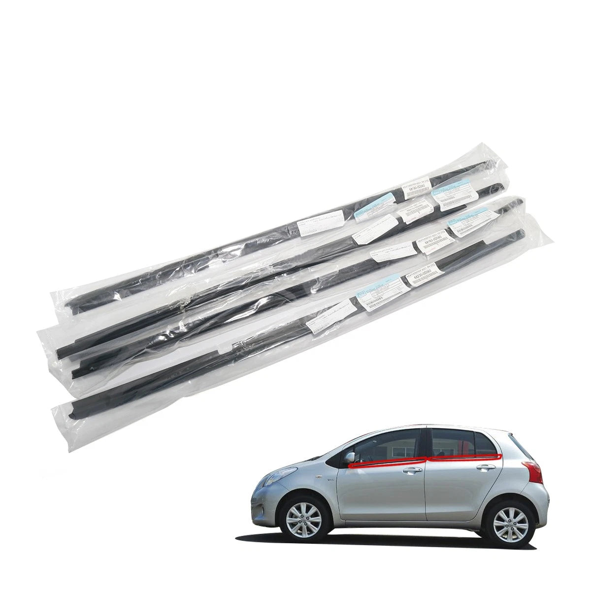 Set of 4 Door Belt Molding Weatherstrips for Toyota Yaris (2006–2011)