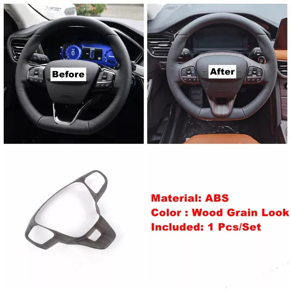 12x Wood Grain Interior Cover Trim for Ford Escape Kuga (2020–2024)