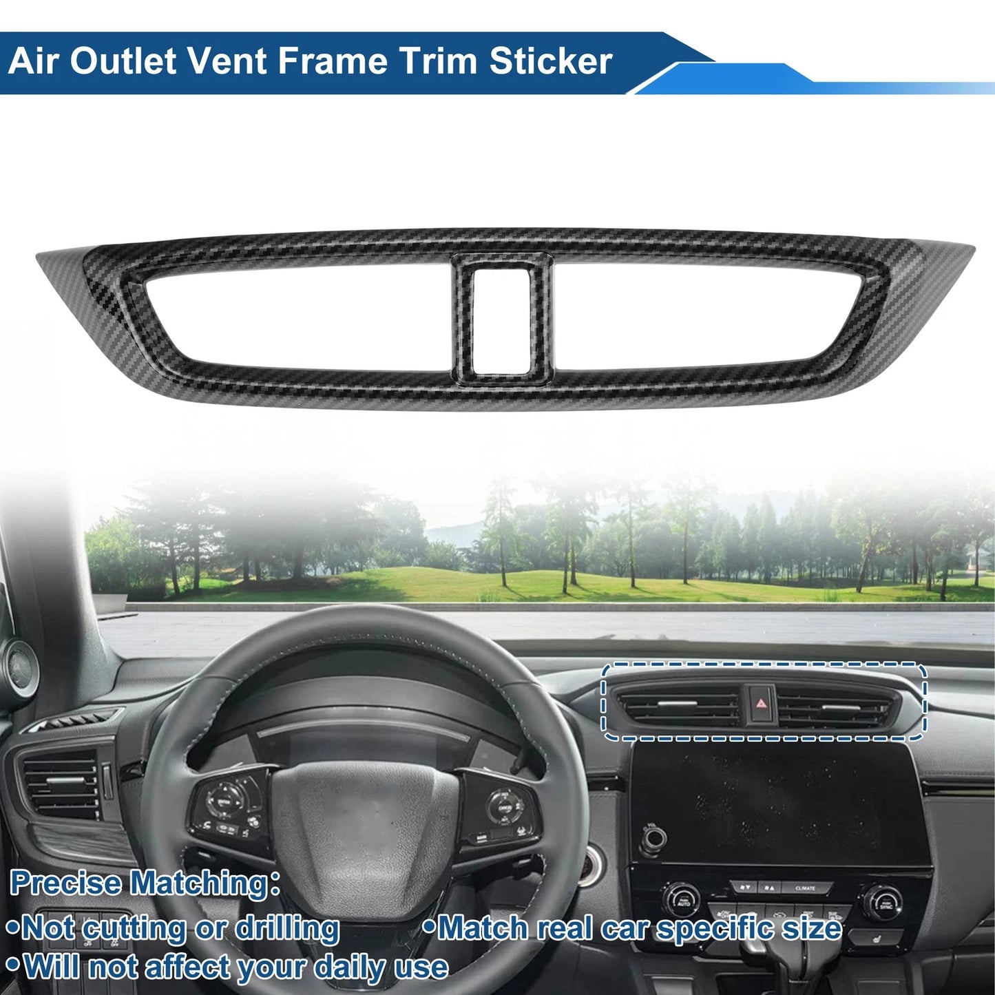 Air Condition Outlet Vent Trim Cover Frame for Honda CR-V (2017–2022) Black