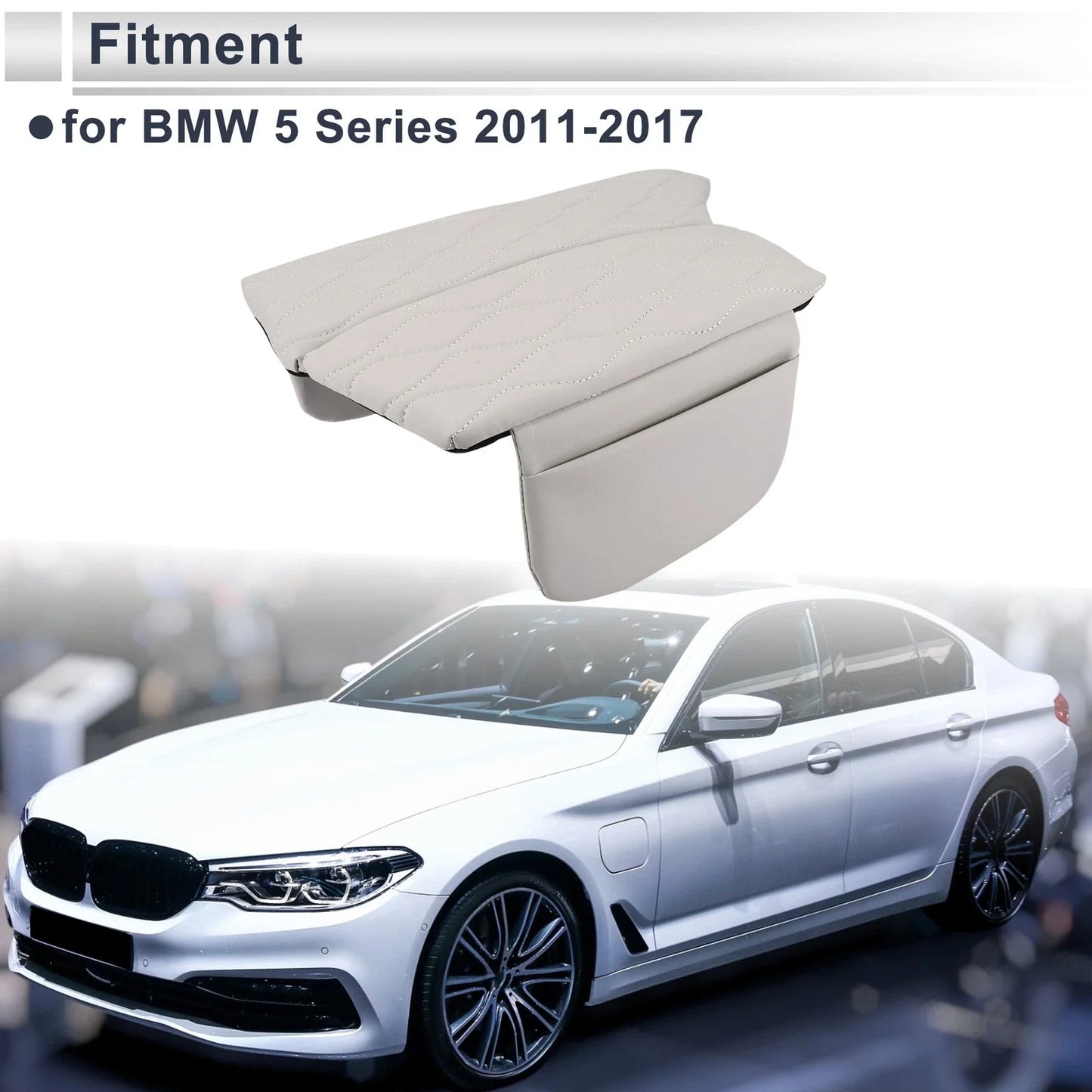 Center Console Cover for BMW 5 Series (2011-2017) White