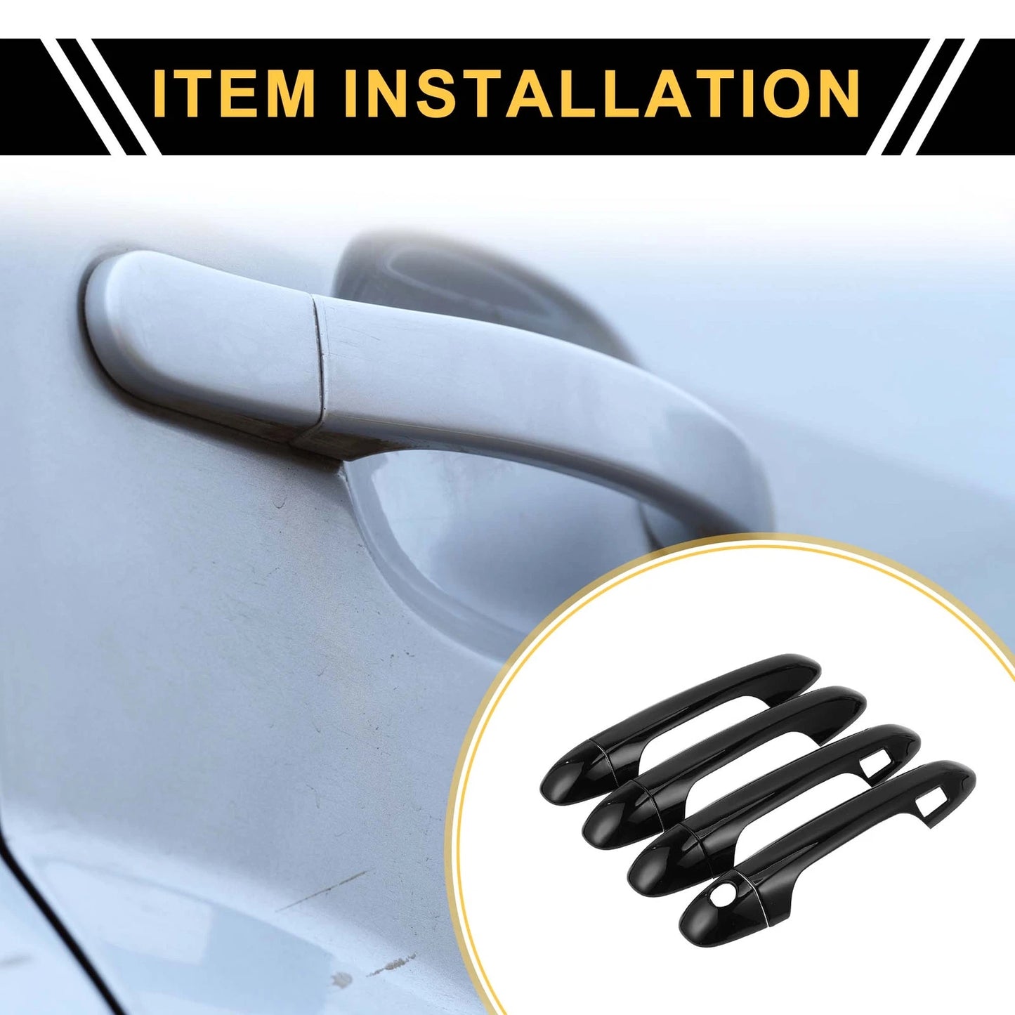 Set of 4 Exterior Door Handle Covers for Toyota Tacoma (2016–2023) Black
