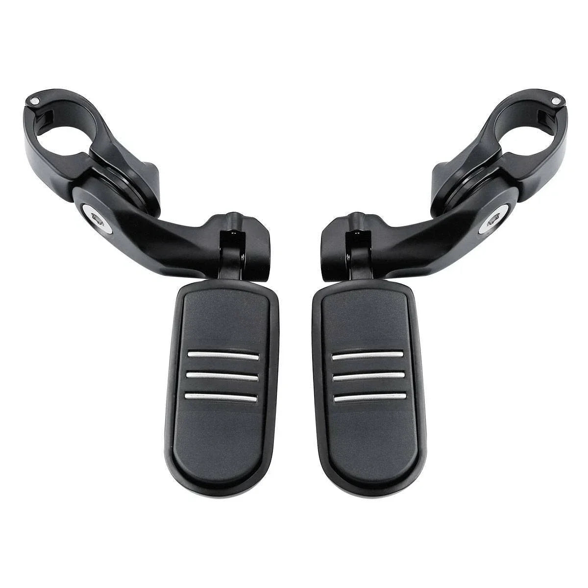 1-1/4" Matte Black Short Angled Highway Bar Footpeg Clamps for Car Model