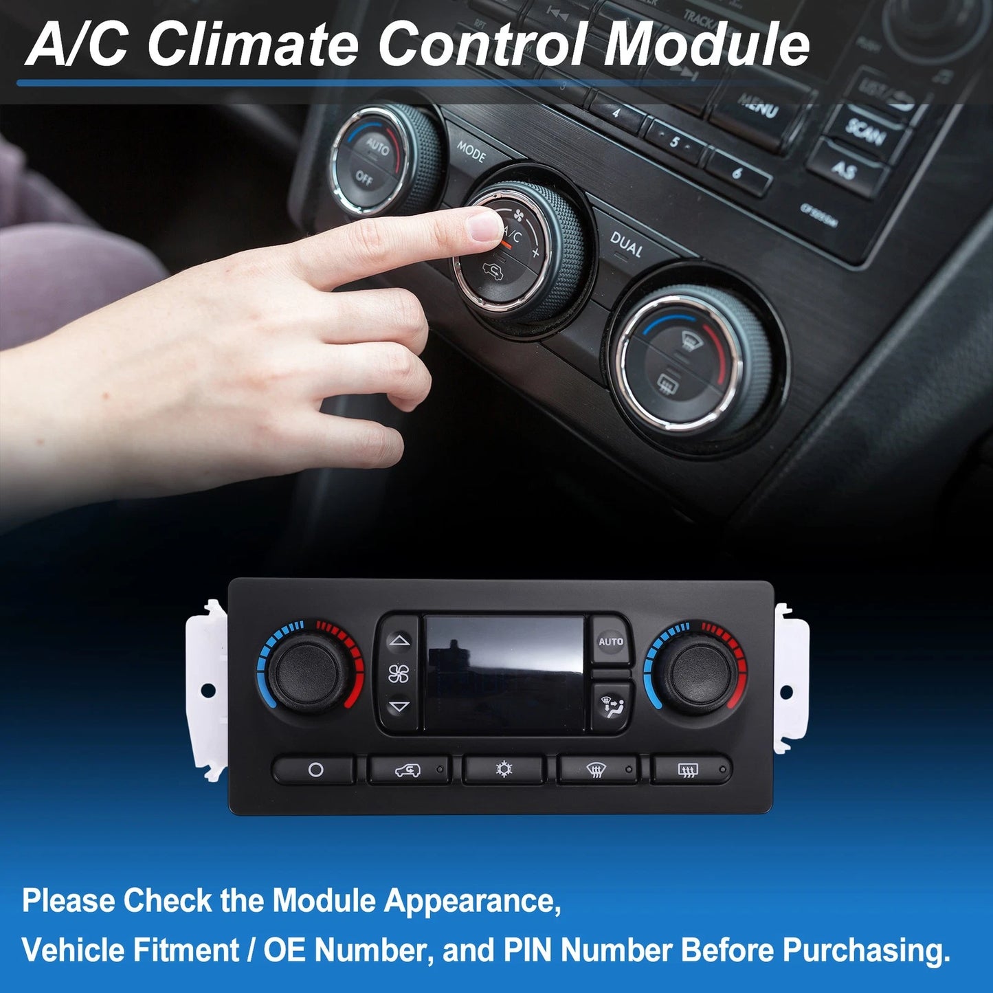 A/C Heater Climate Control Switch Module for Cadillac Escalade (No. 599-009)