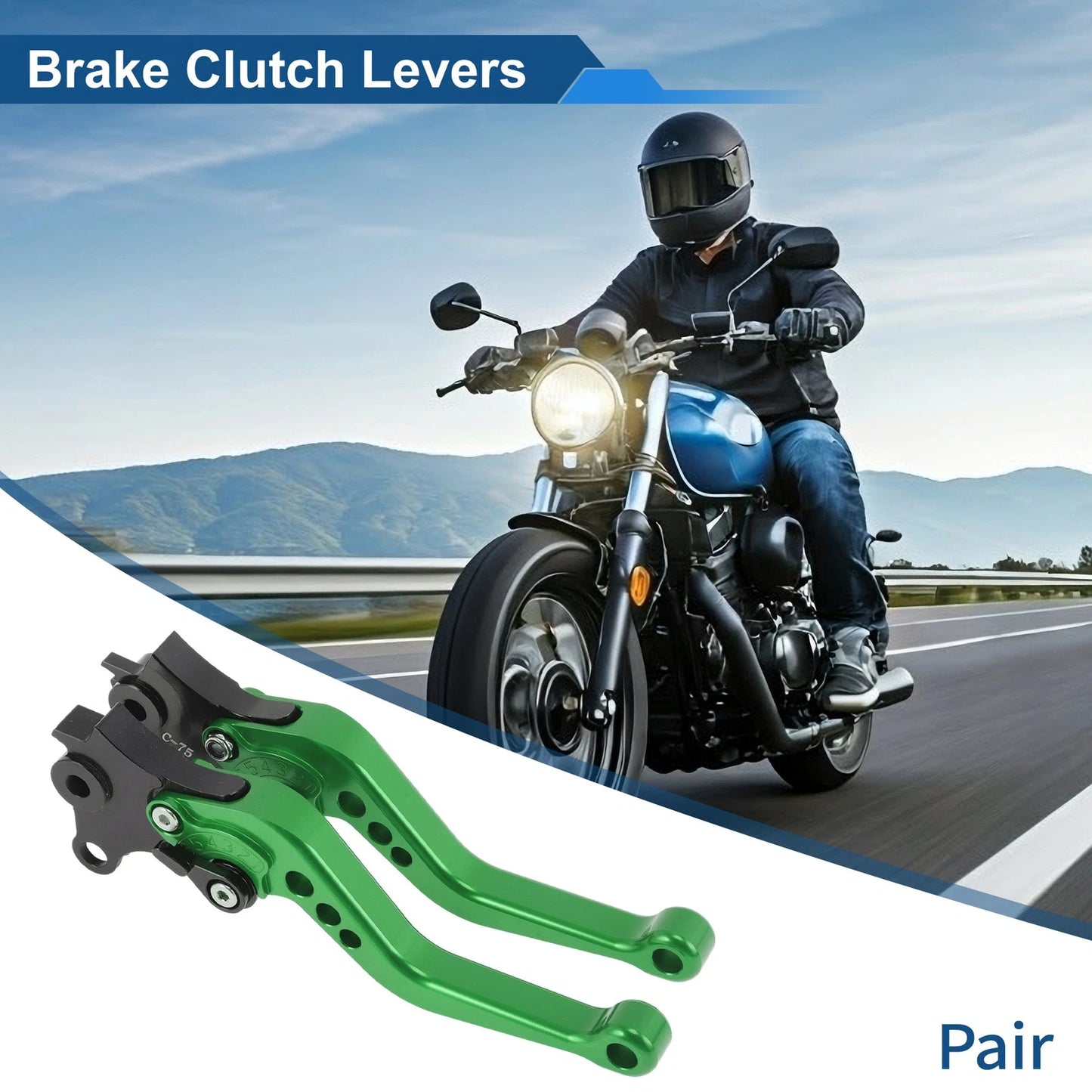 Adjustable Short Brake Clutch Levers for BMW R Nine T (2014–2016) Green 1 Pair