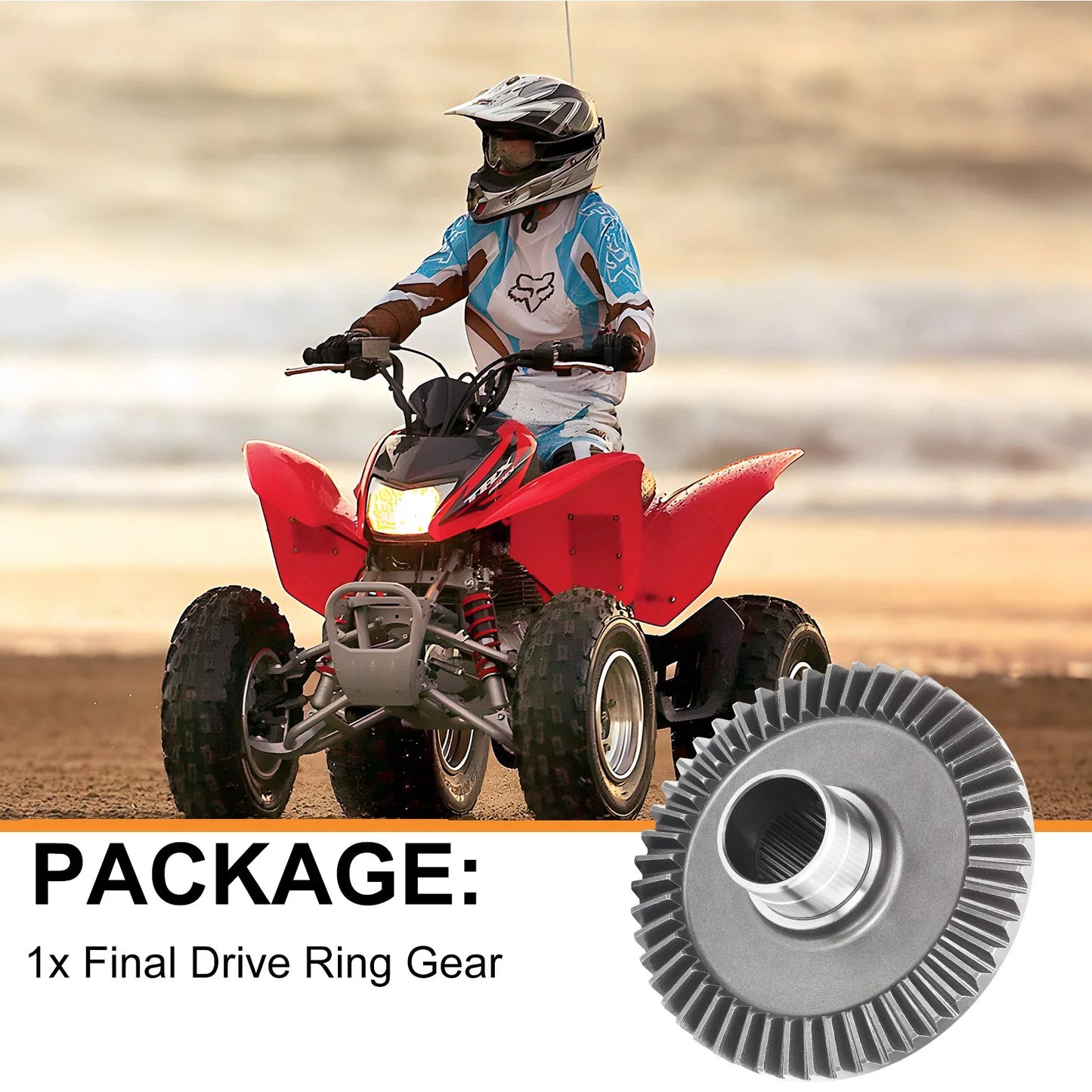 Rear Final Drive Ring Gear for Honda Recon 250 TRX250 TE/TM (1997–2023)