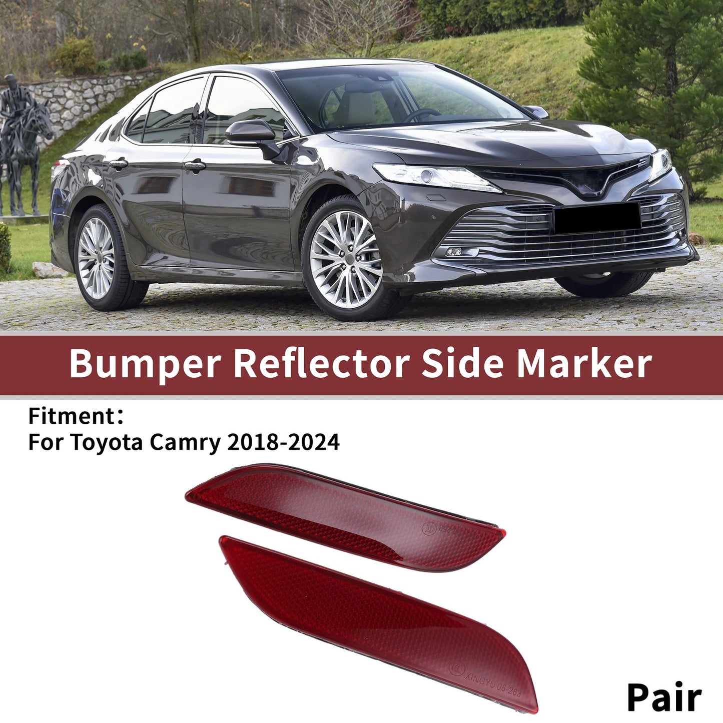 1 Pair Rear Bumper Reflectors for Toyota Camry (No. 8191006080)