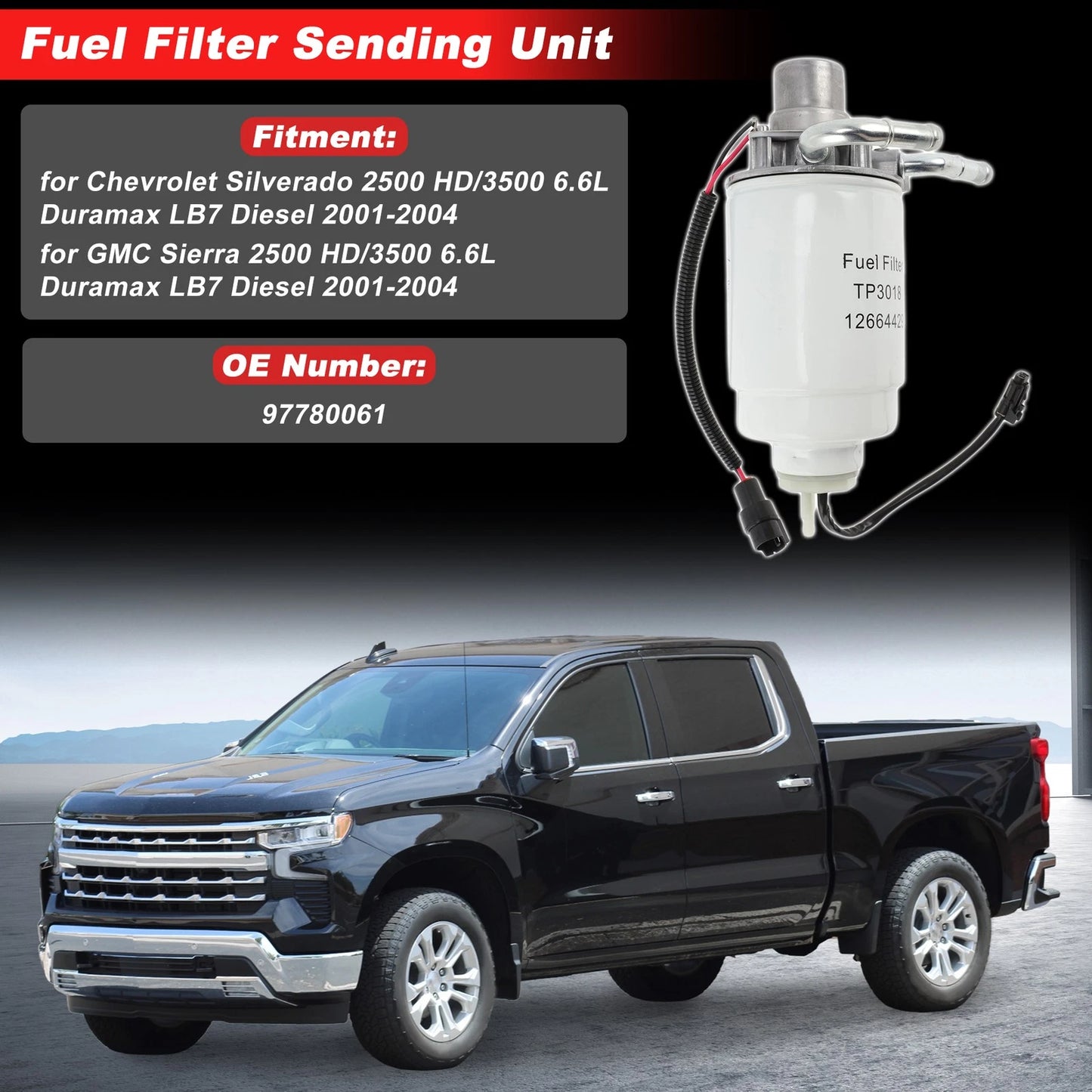 Fuel Filter Assembly for Chevrolet Silverado 2500 (2001–2004) 97780061
