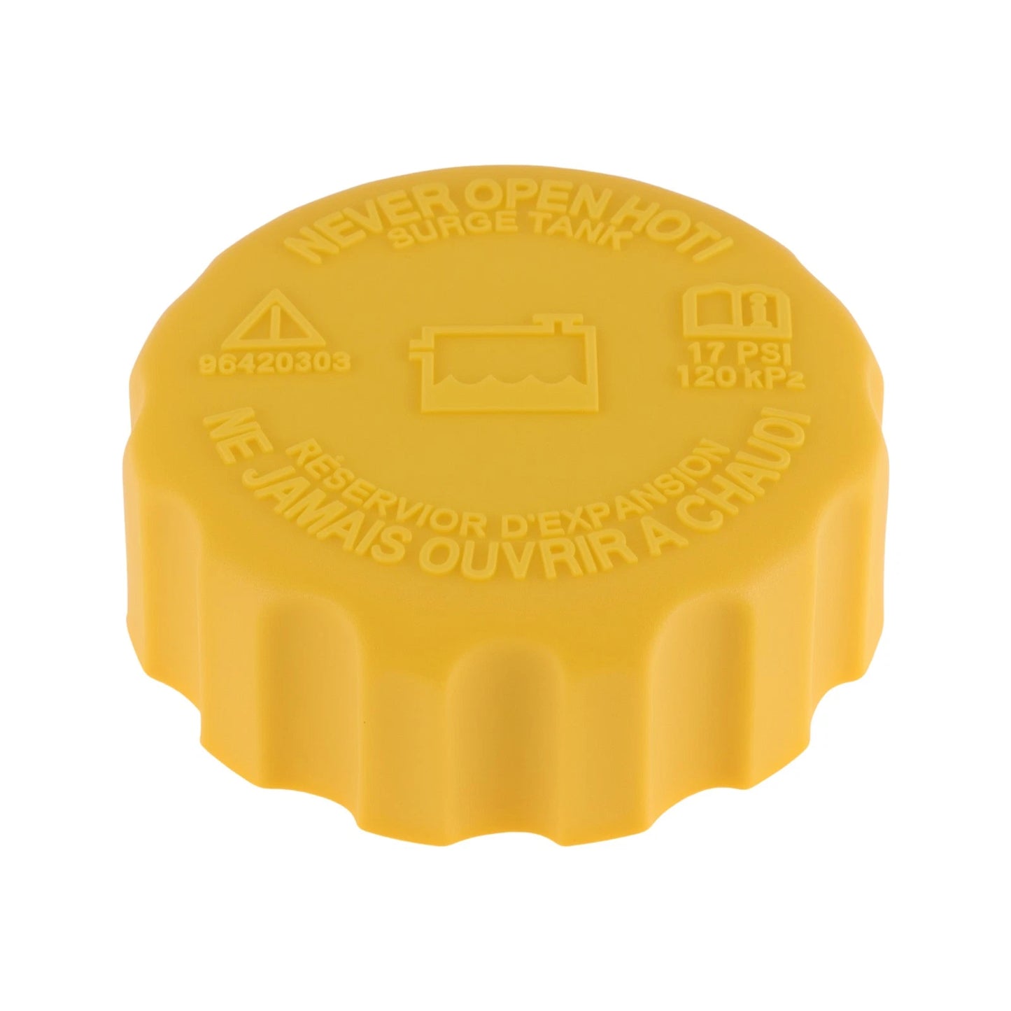 Coolant Cap for Chevrolet Aveo 1.6L (2004–2011) No. 96420303 Yellow Black
