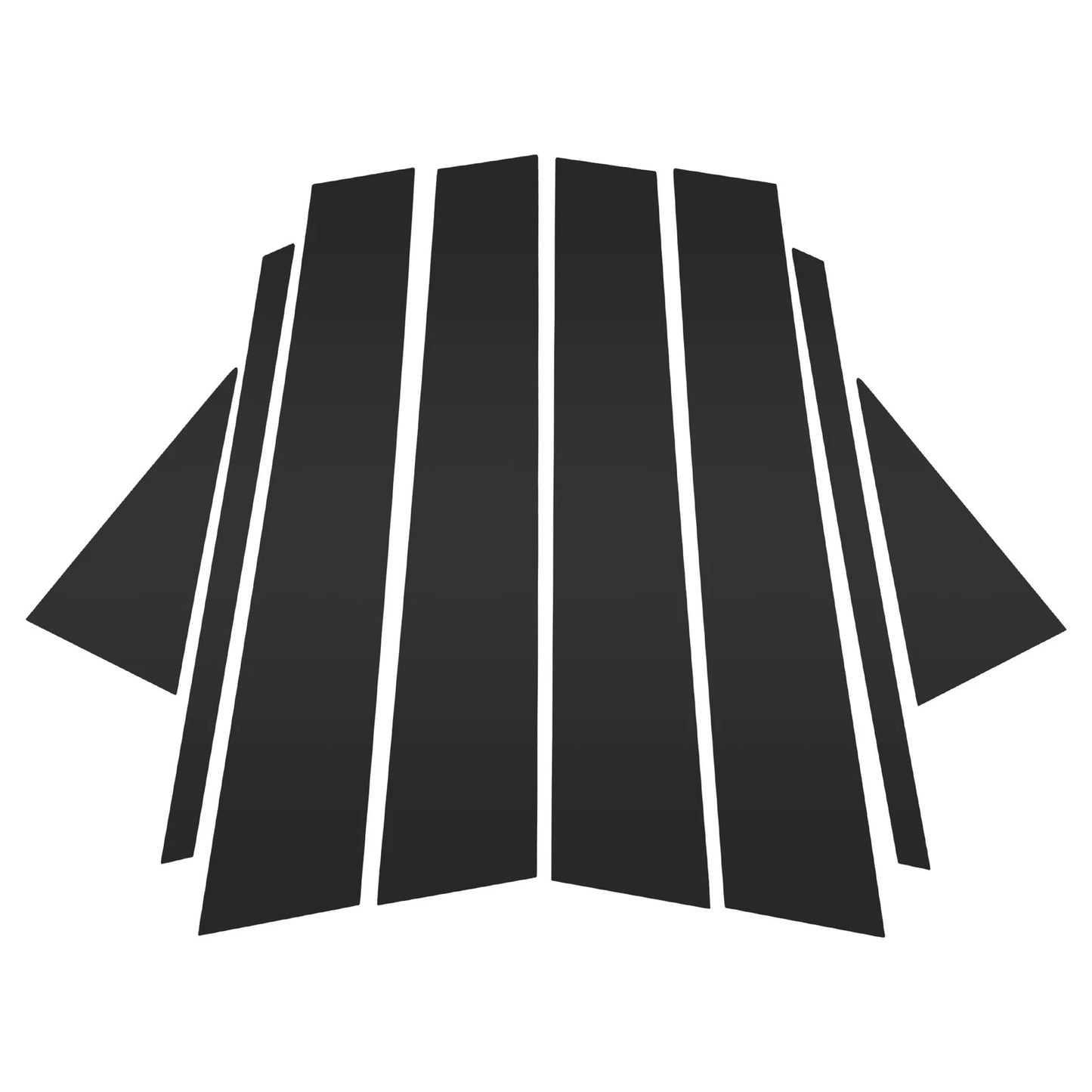 Set of 8 Door Pillar Window Trim for VW Polo (2019–2023) Black