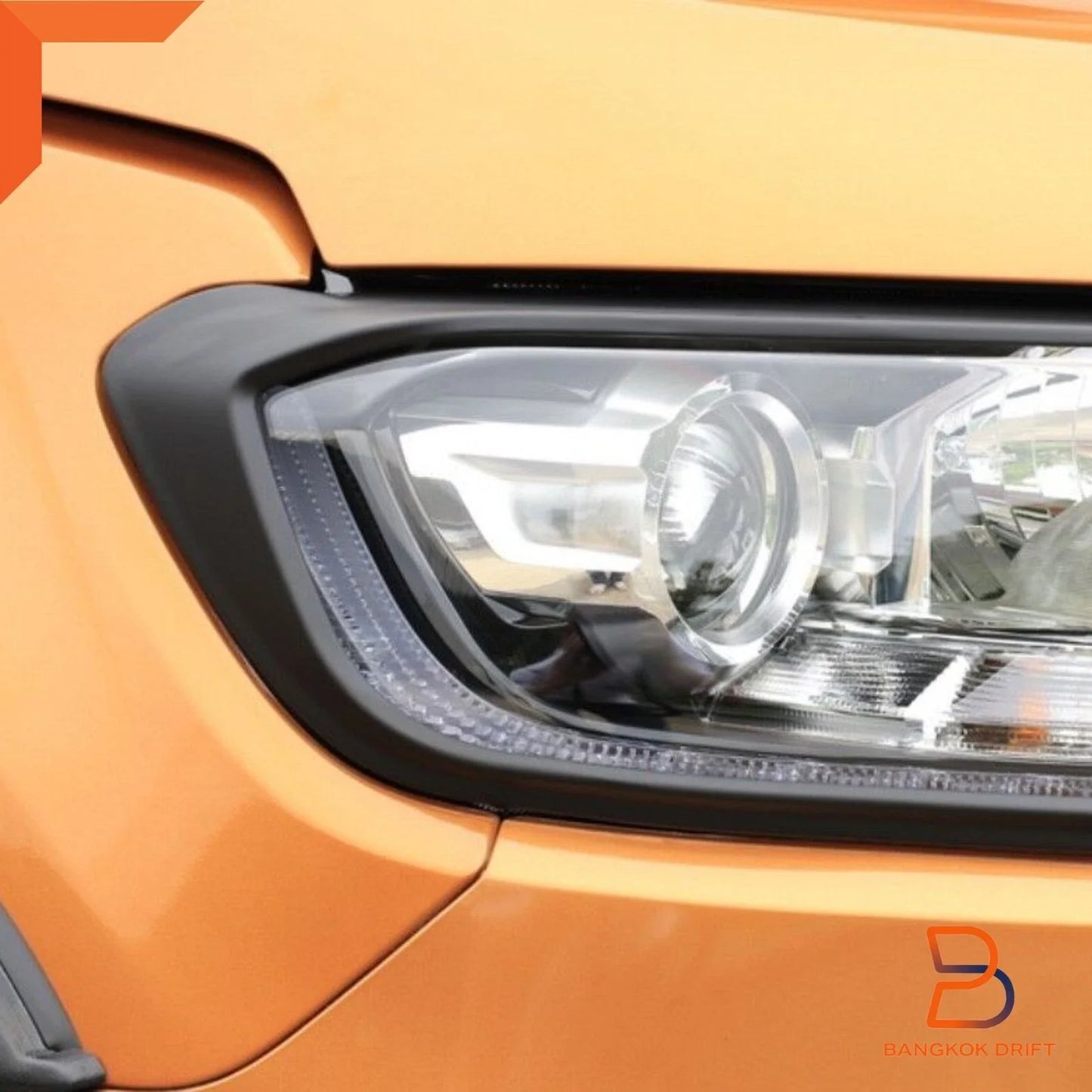 Grey Wildtrak Headlight Taillight Covers Trim for Ford Ranger PX T6 (15-21)