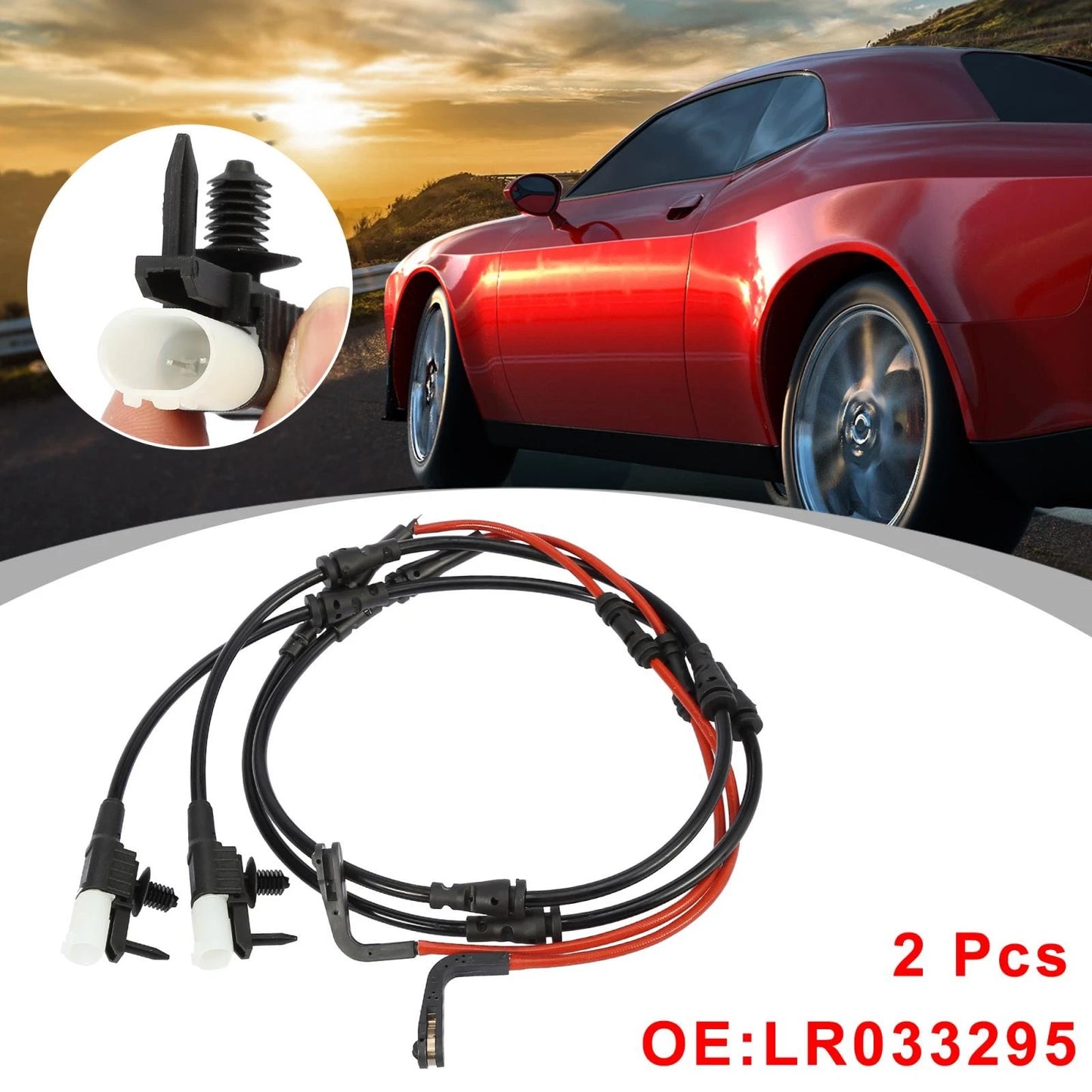 2pcs Rear Brake Pad Wear Sensor Indicator LR033295 for Land Rover Range Rover (2013–2021)