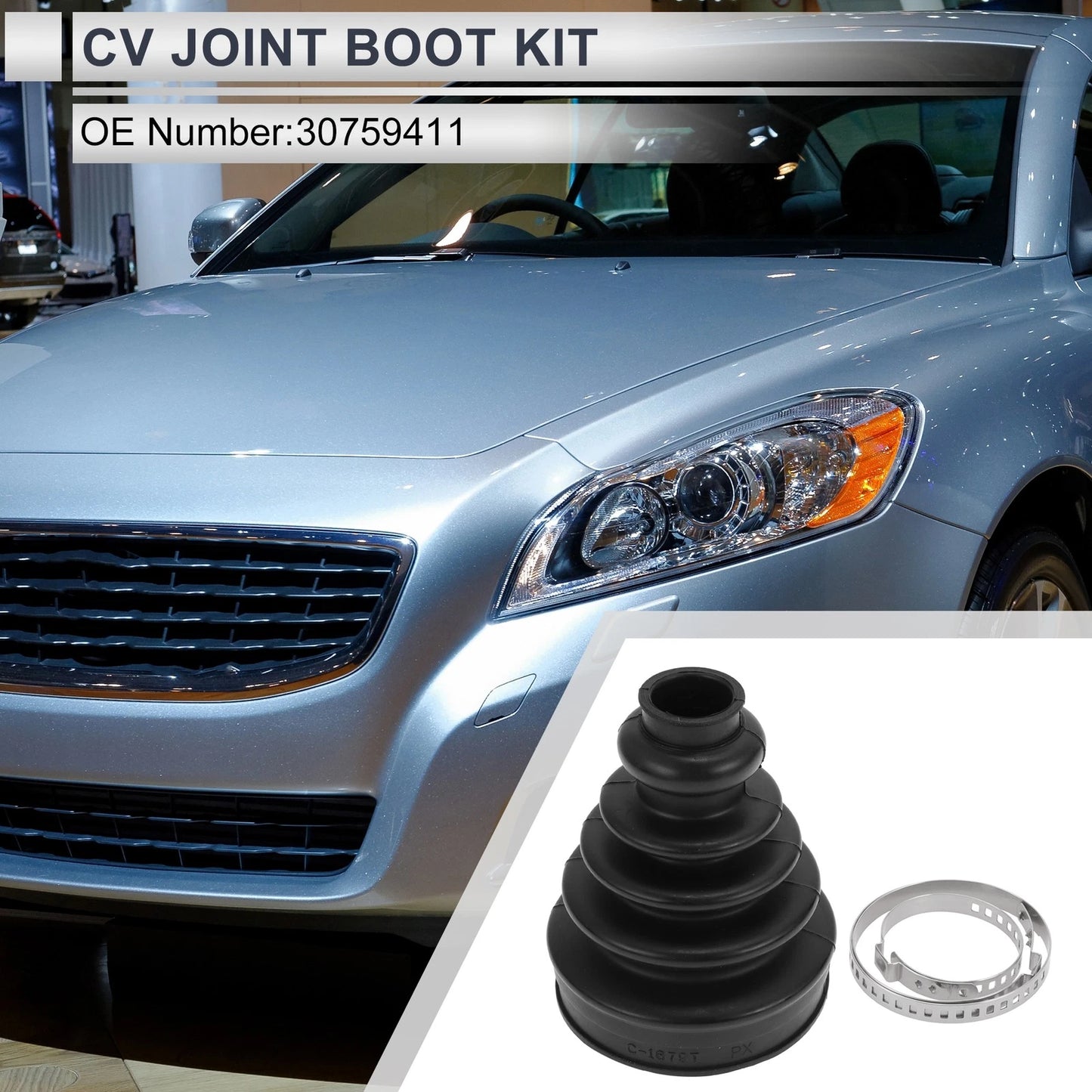 Inner CV Joint Boot Kit with Clamps for Volvo S60 (2011–2016) No.30759411