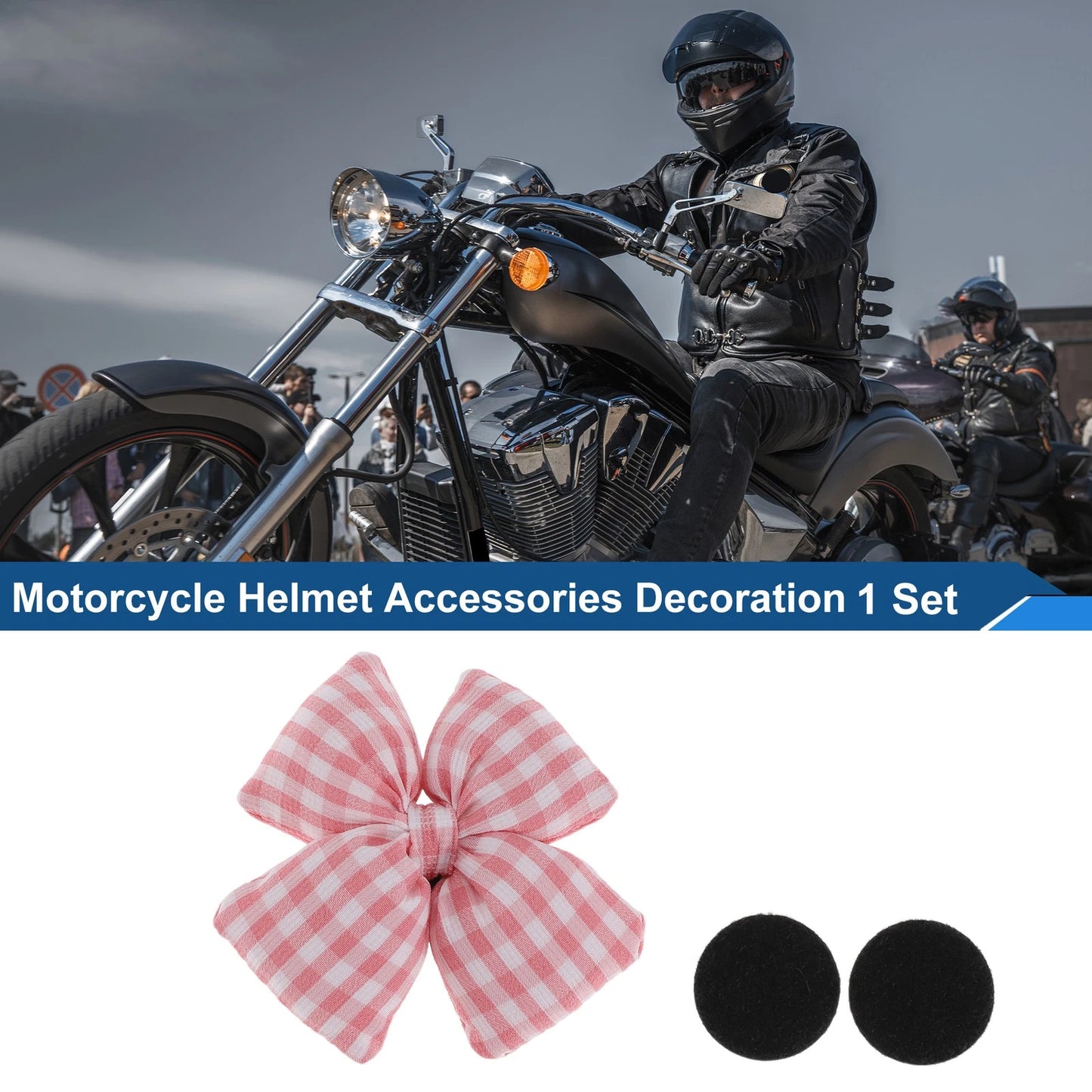 Set of 1 Light Pink Fabric Stickers for Motorcycle Helmet
