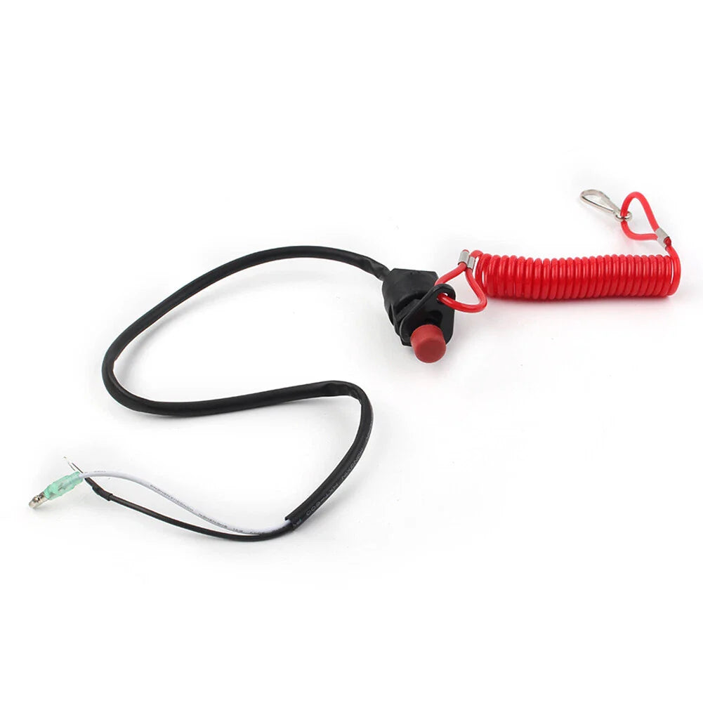 Outboard Engine Motor Kill Stop Switch with Safety Tether Lanyard