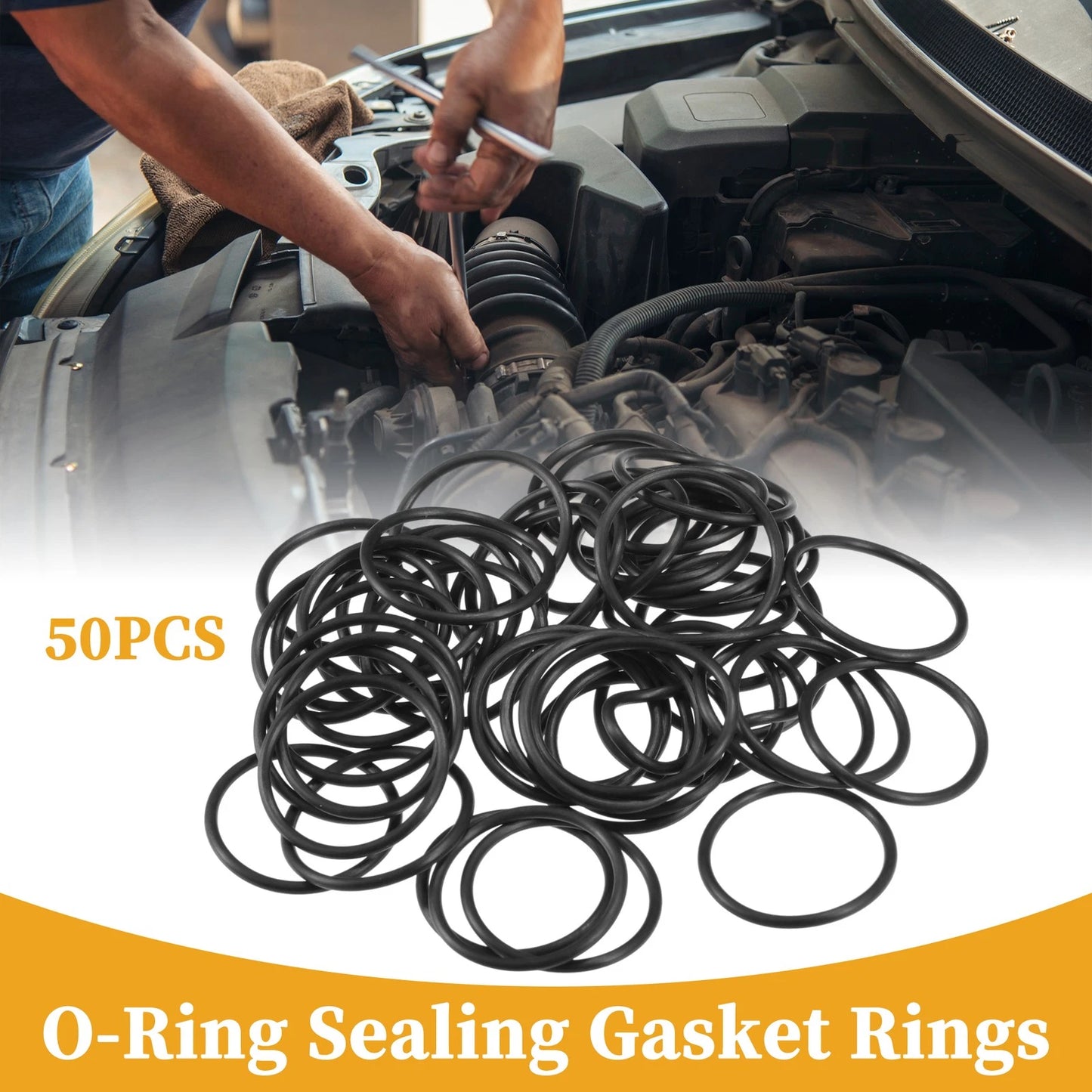 50pcs NBR Rubber O Ring Seal Gasket for Cars Trucks 20mm ID x 1.5mm CS