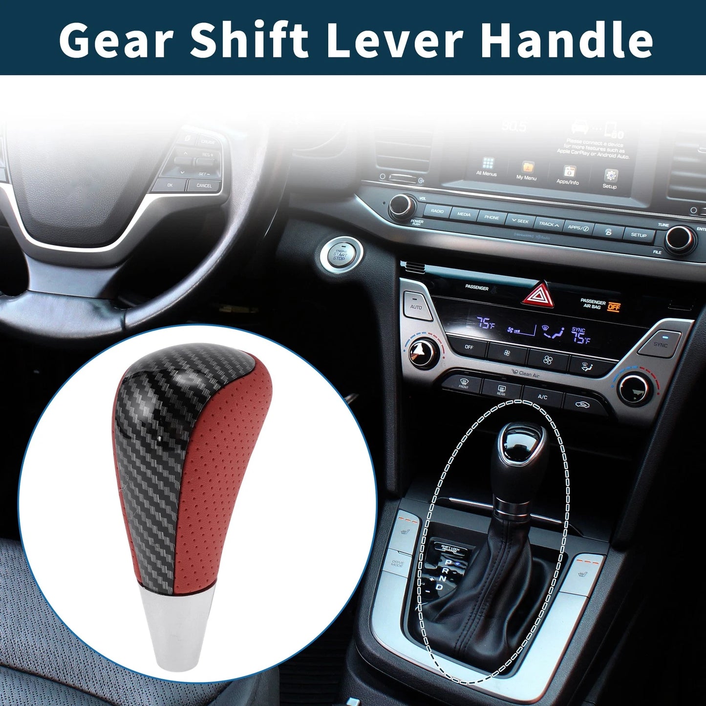 Gear Shift Knob Handle for Toyota 4Runner (2010–2023) Plastic Faux Leather
