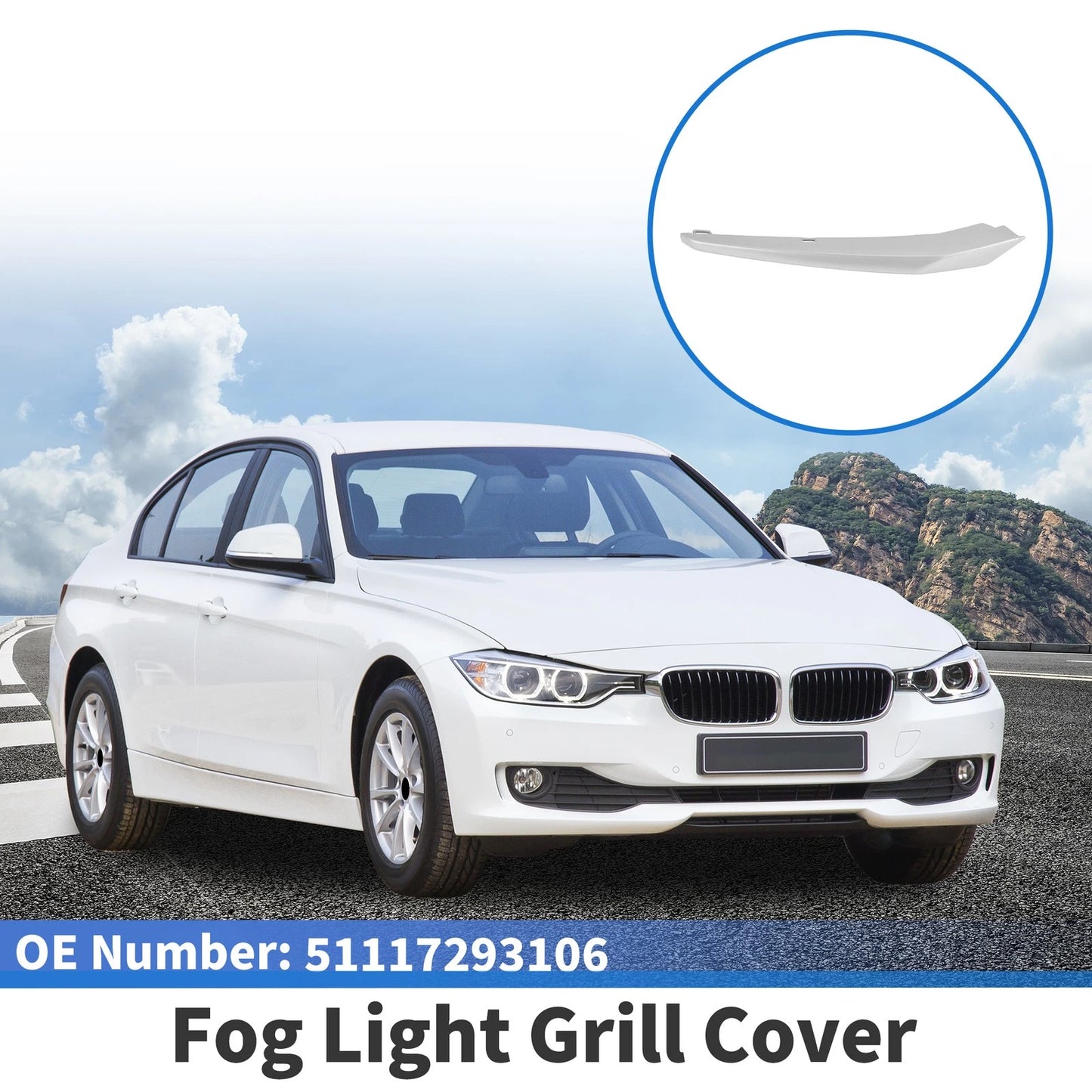 1 Pc Fog Light Grill for BMW 3 Series (2011–2015) No. 51117293105